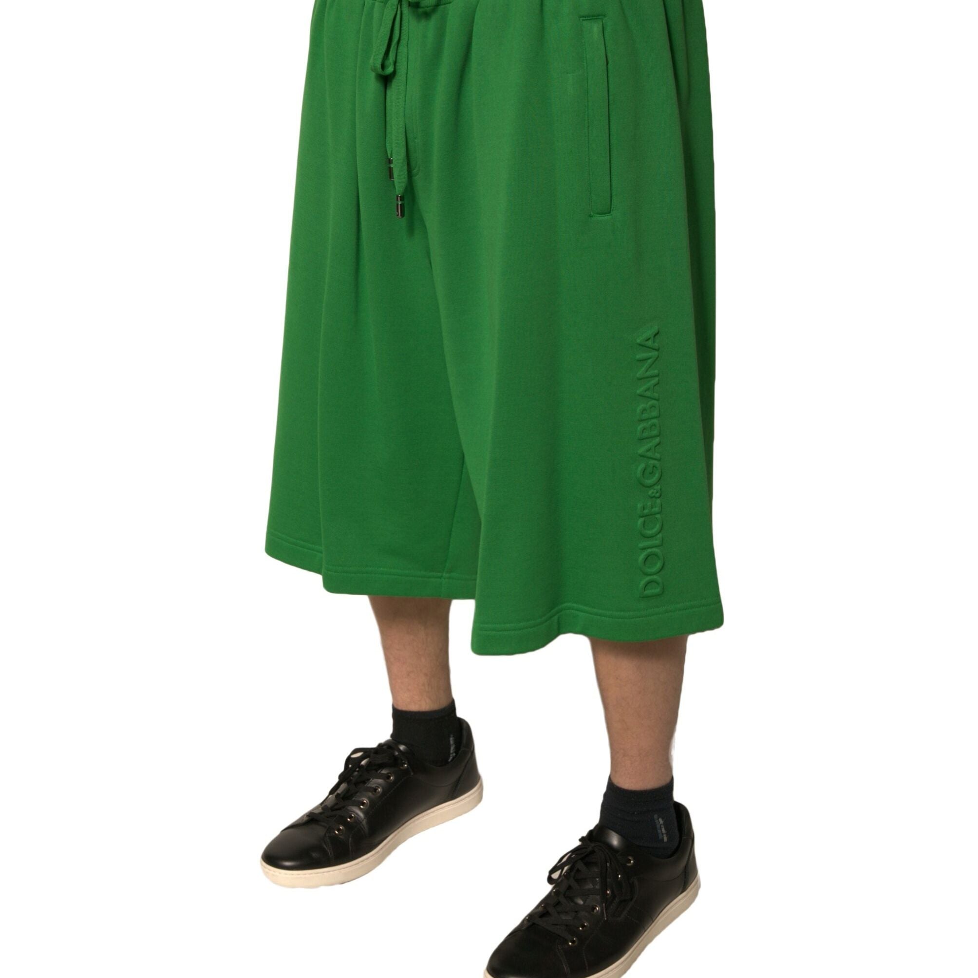 Dolce & Gabbana Green Cotton Blend Men Bermuda Shorts