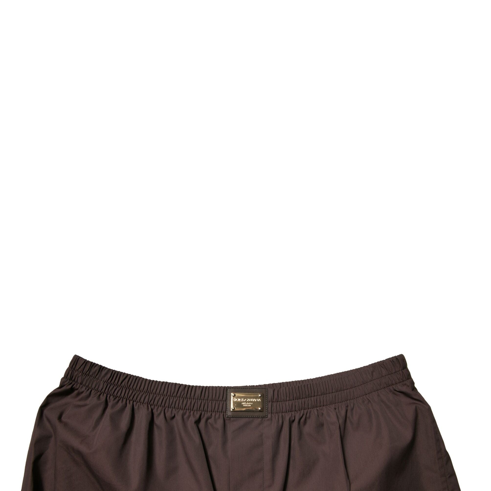 Dolce & Gabbana Brown Cotton Blend Men Mid Waist Shorts