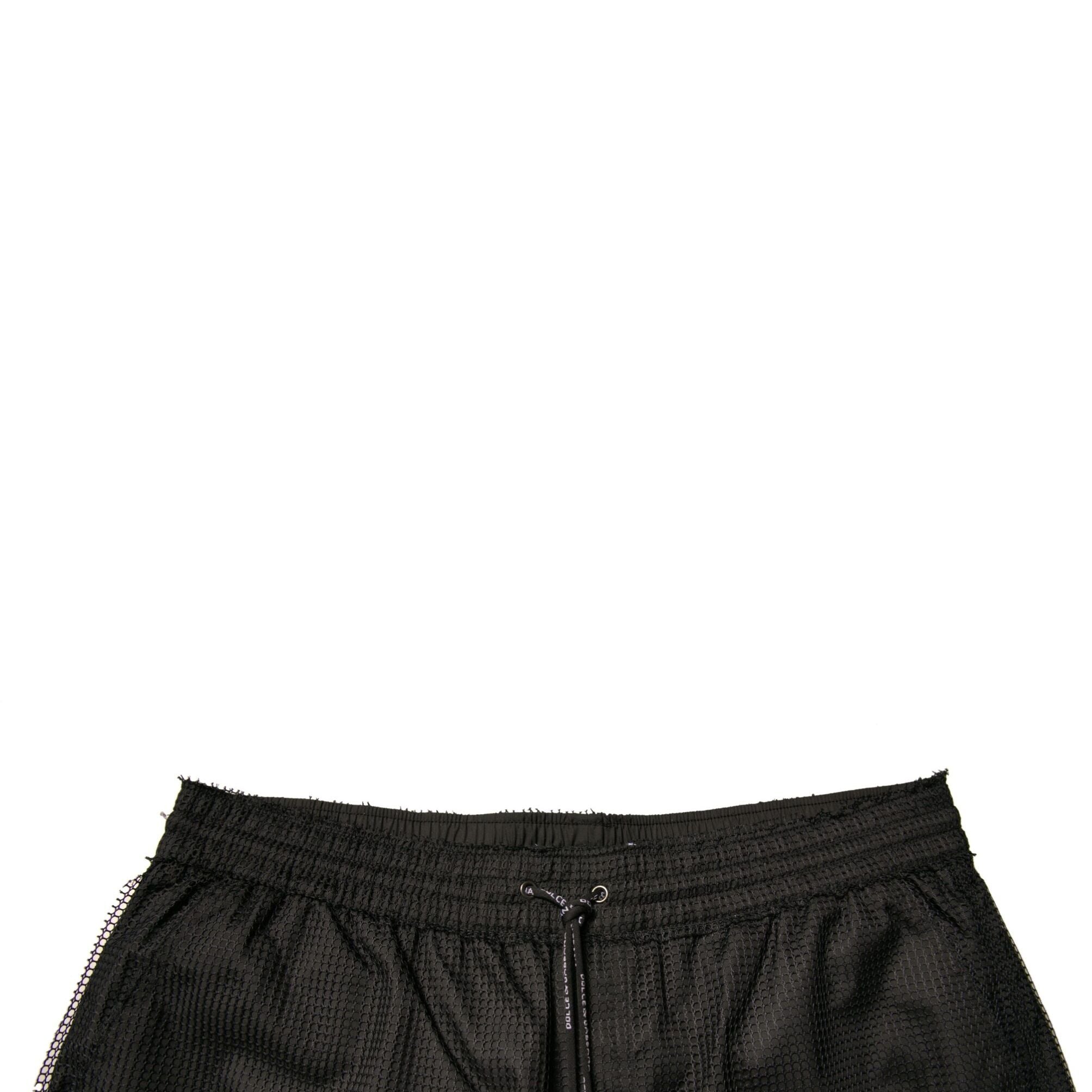 Dolce & Gabbana Black Polyester Jersey Mid Waist Shorts