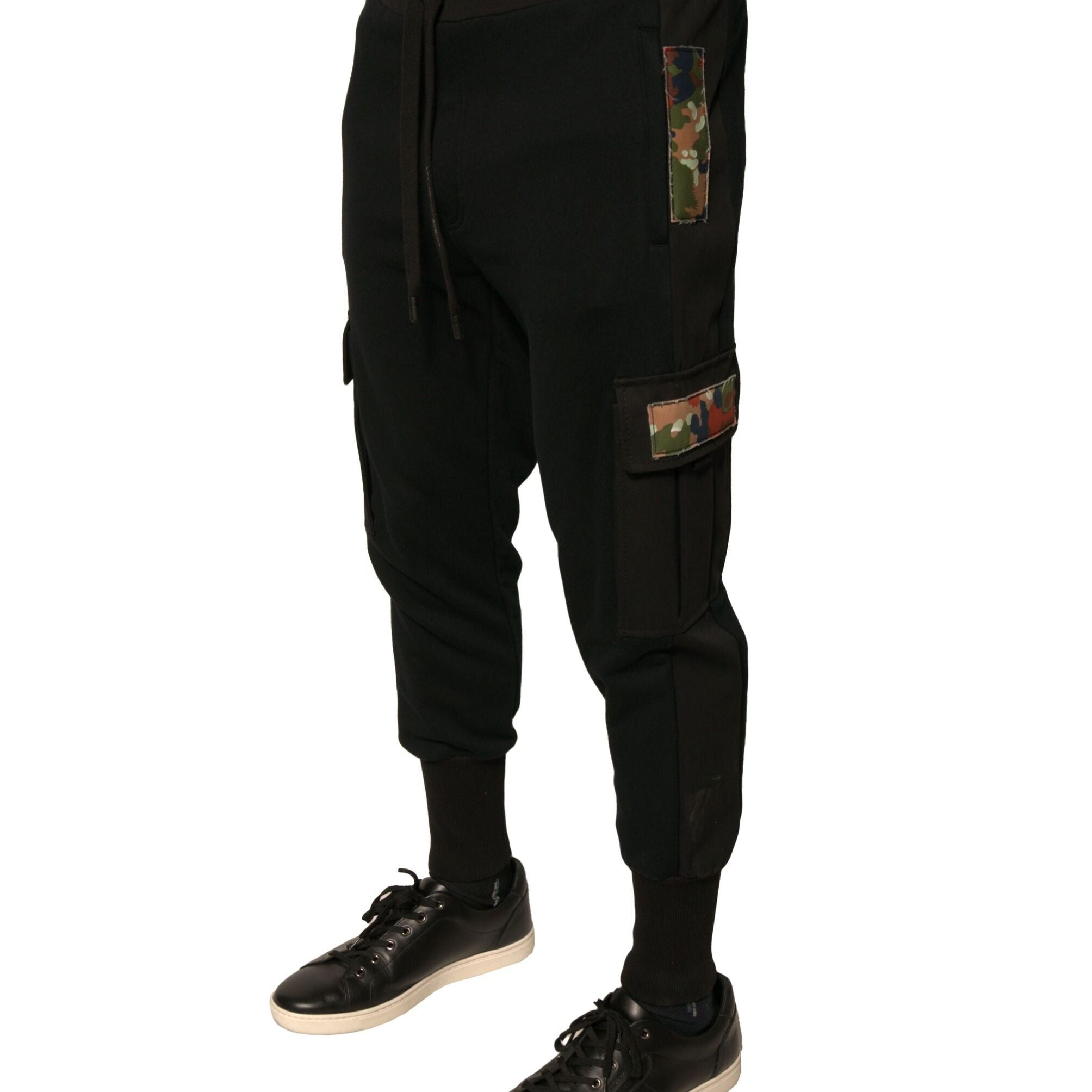 Dolce & Gabbana Black Cotton Jogger Cargo Sweatpants Pants