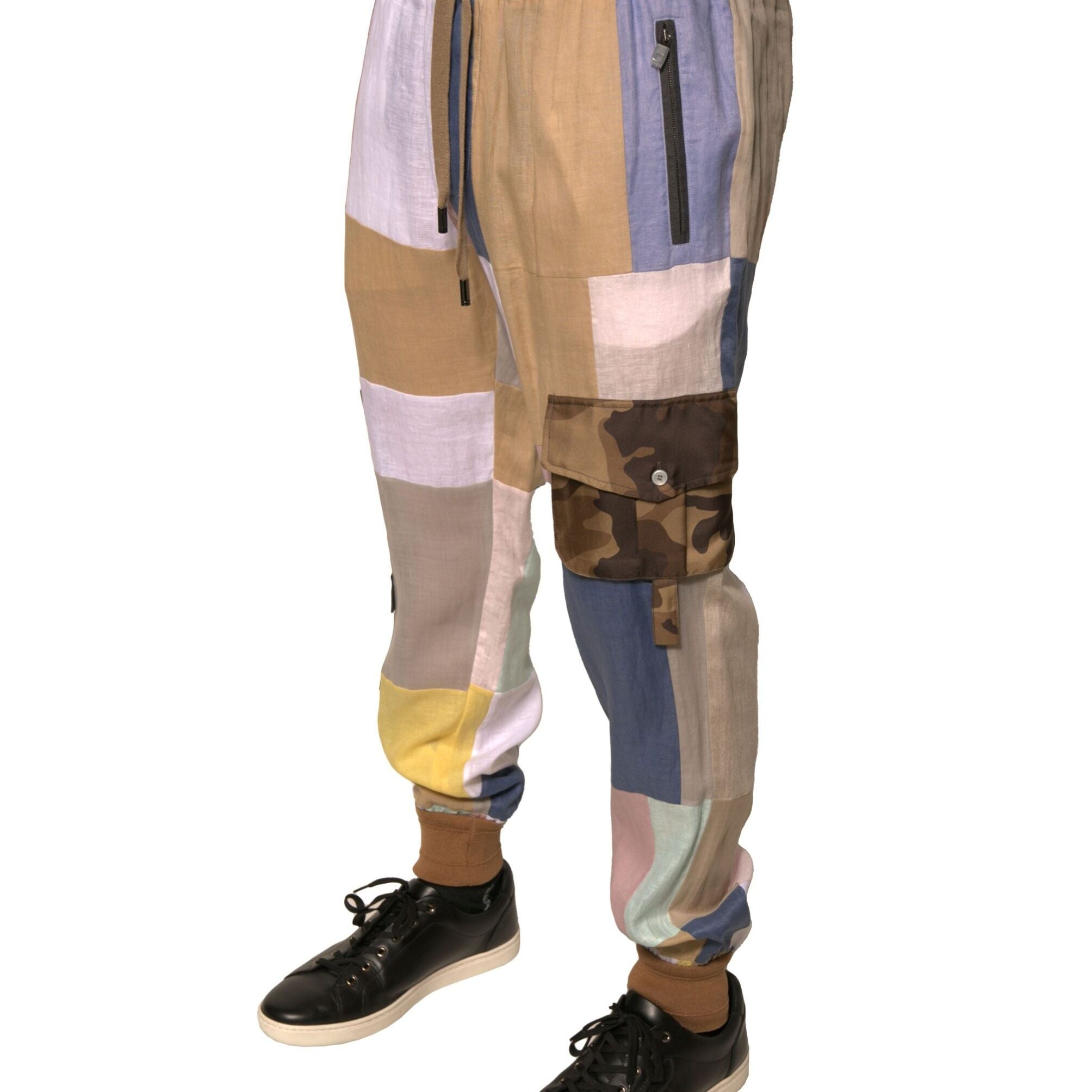 Dolce & Gabbana Multicolor Patchwork Jogger Sweatpants Pants