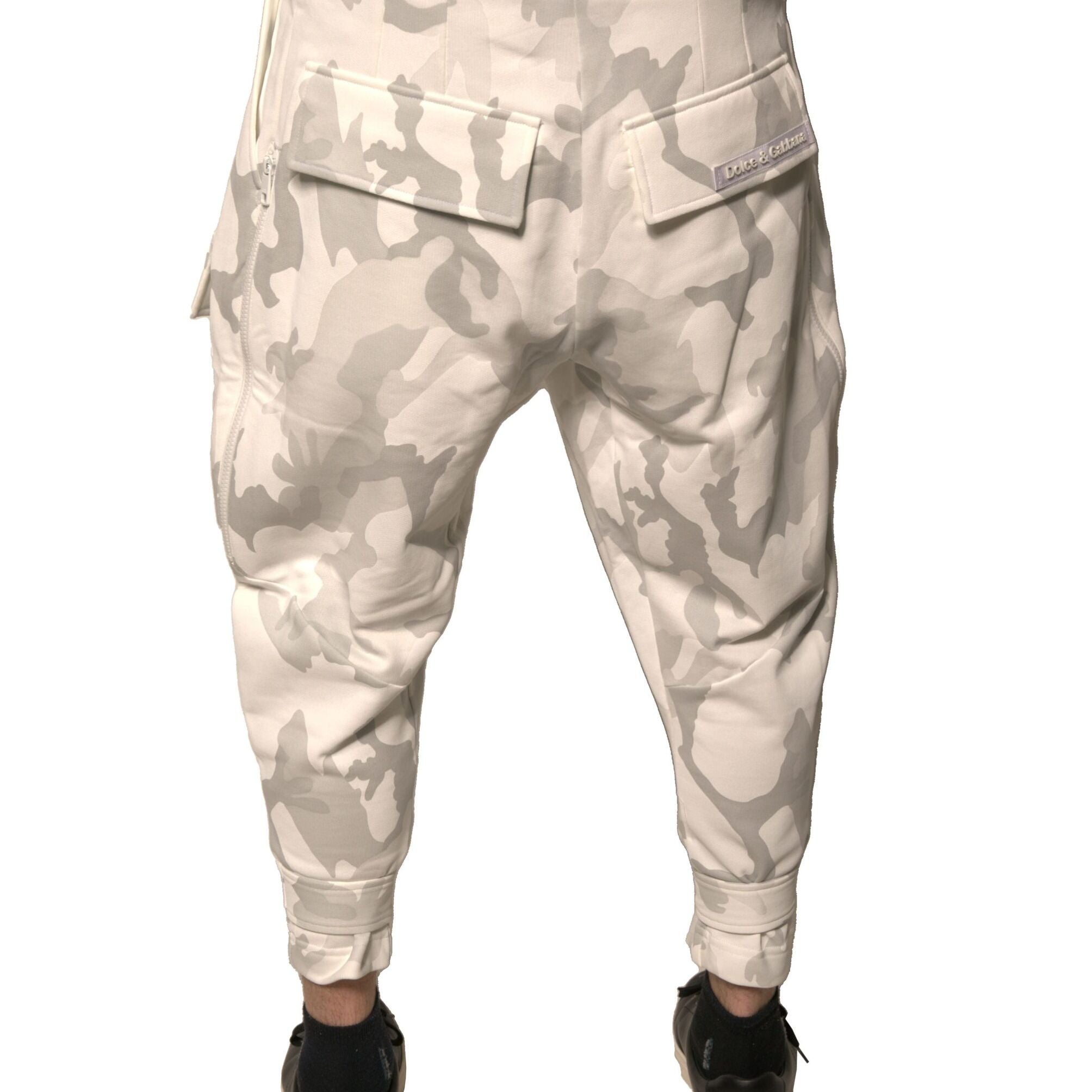 Dolce & Gabbana White Camouflage Cargo Jogger Pants