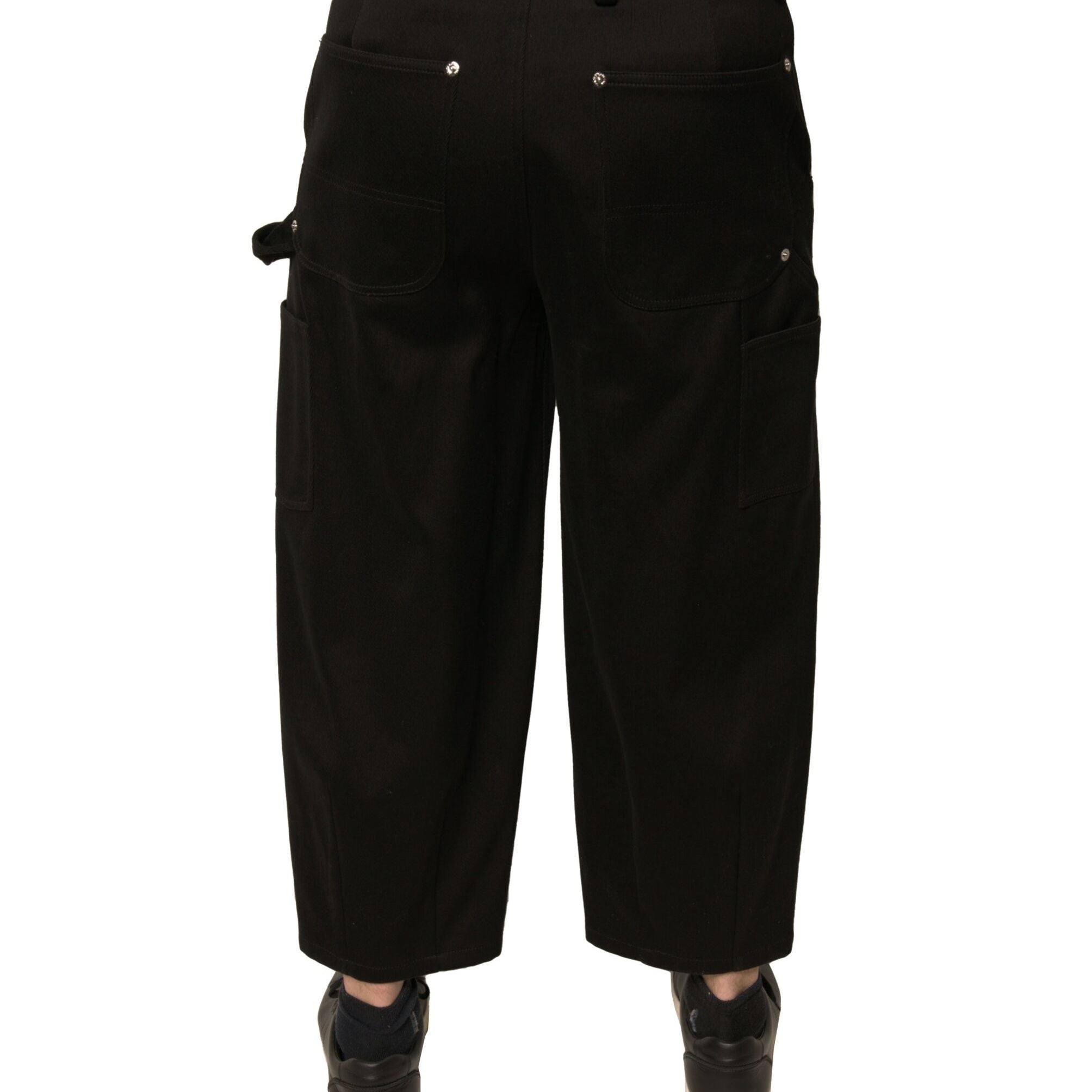 Dolce & Gabbana Black Cotton Mid Waist Cropped Pants