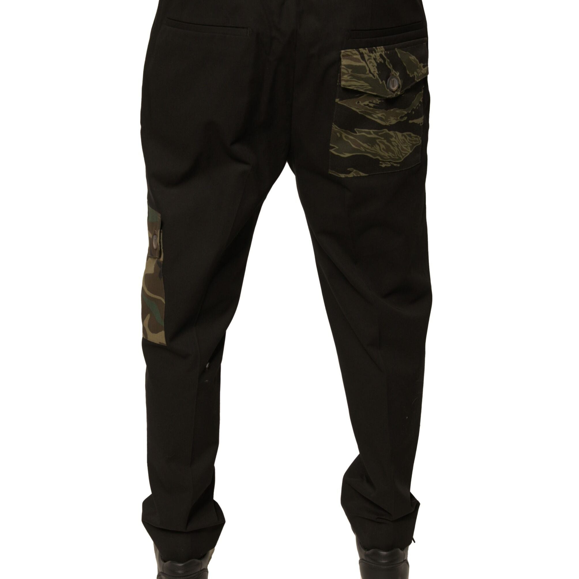 Dolce & Gabbana Black Cotton Men Cargo Casual Pants