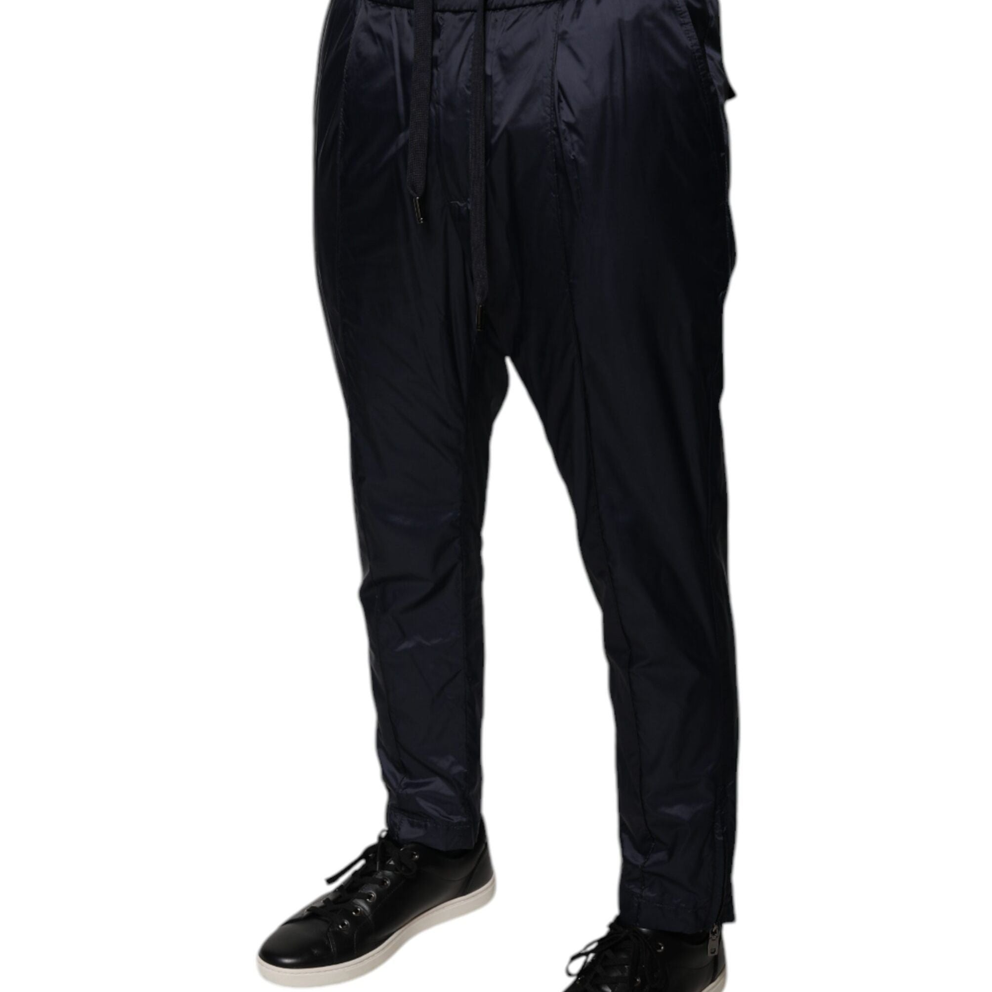 Dolce & Gabbana Dark Blue Cotton Skinny Sweatpants Pants