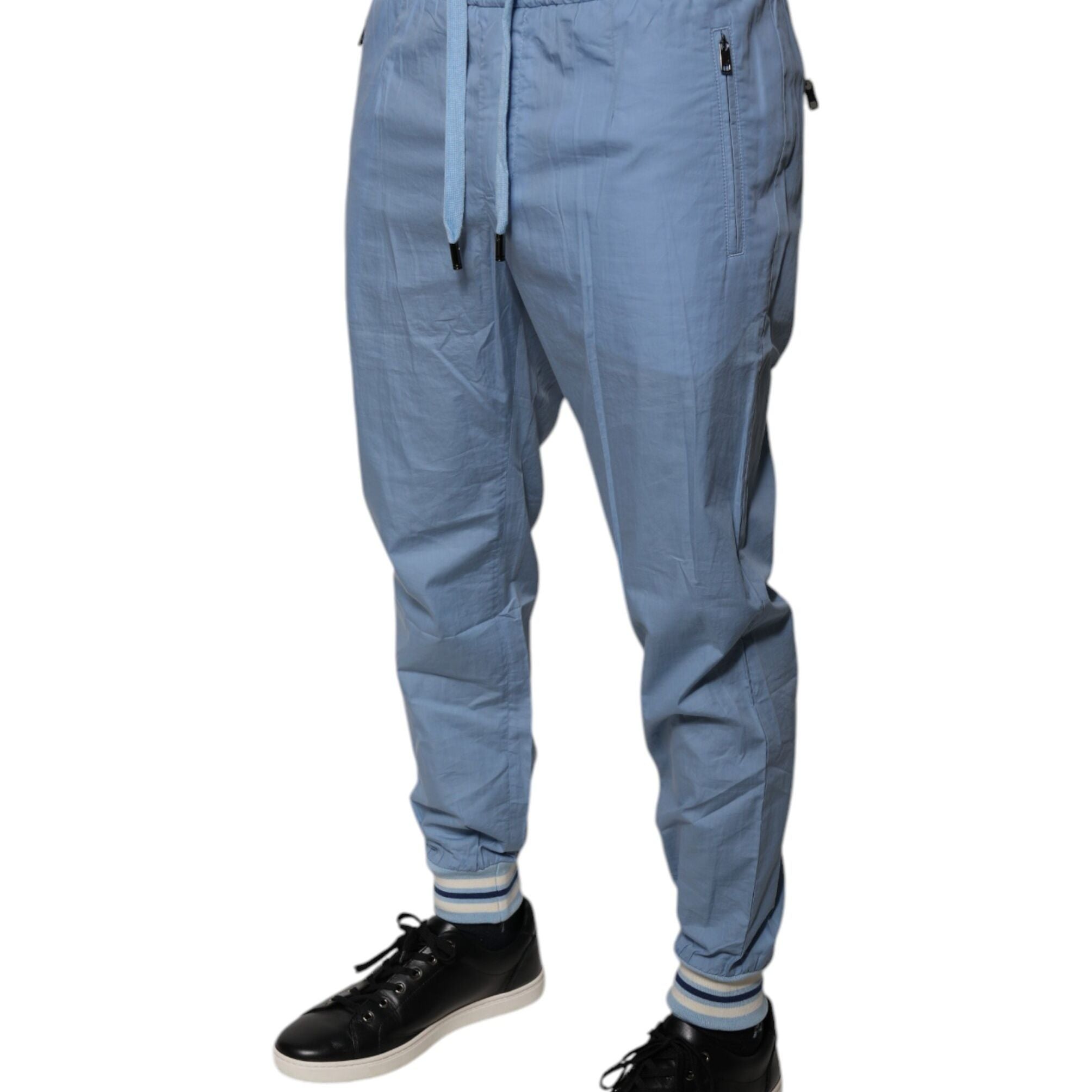Dolce & Gabbana Blue Cotton Jogger Sweatpants Pants