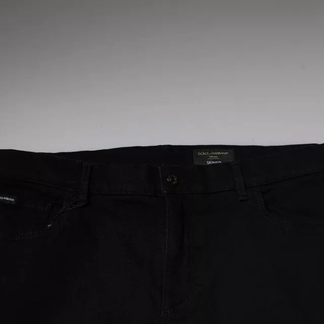 Dolce & Gabbana Black Logo Cotton Stretch Skinny Denim Jeans