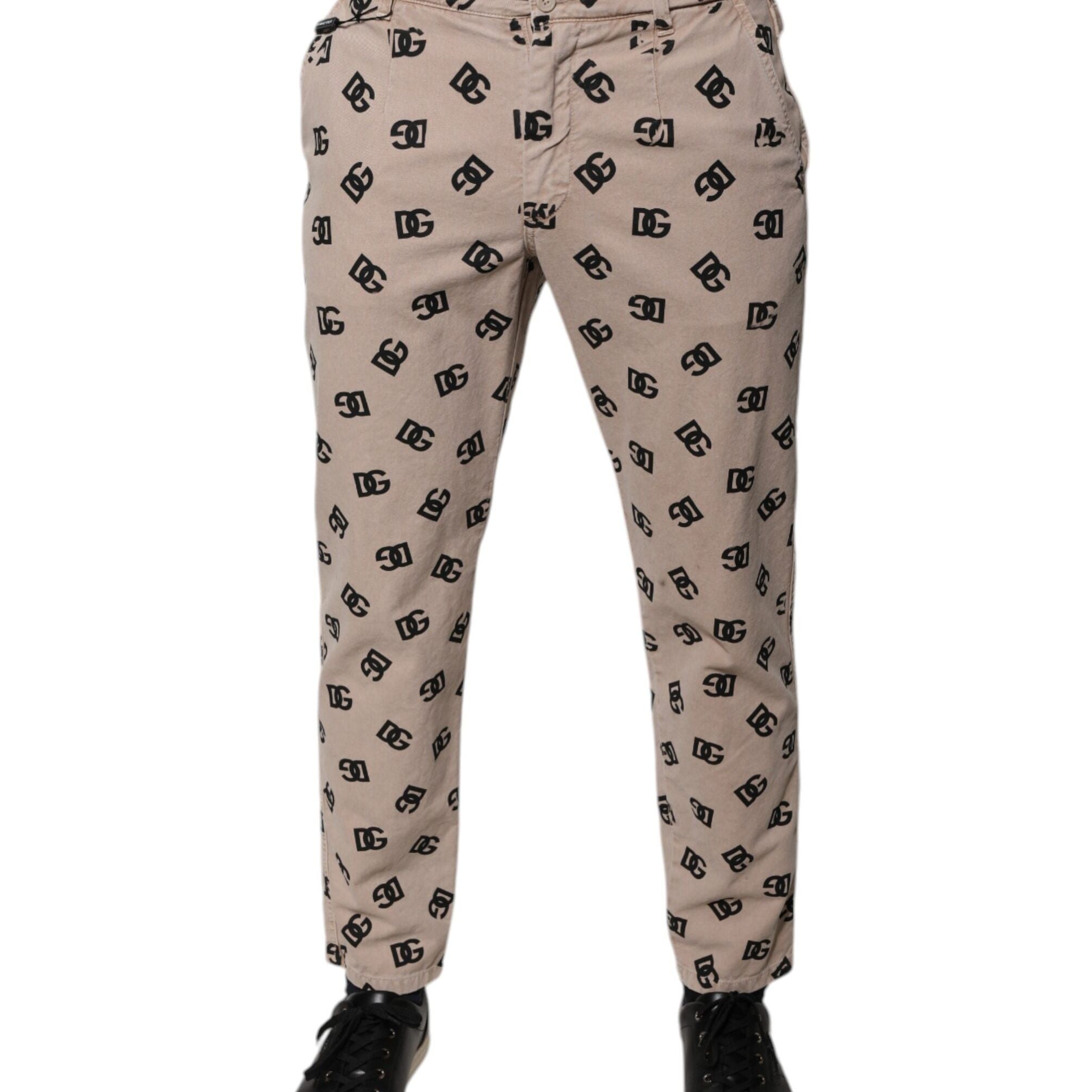 Dolce & Gabbana Beige Logo Cotton Skinny Denim Jeans