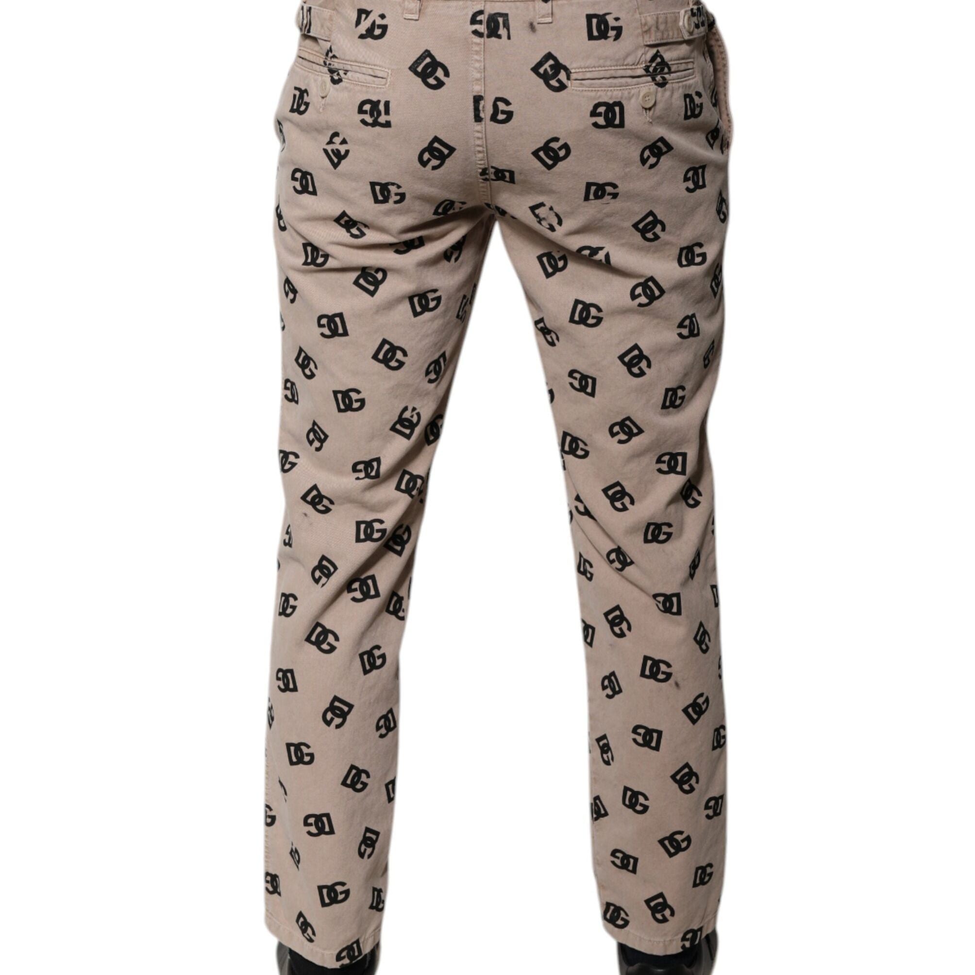 Dolce & Gabbana Beige Logo Cotton Skinny Denim Jeans