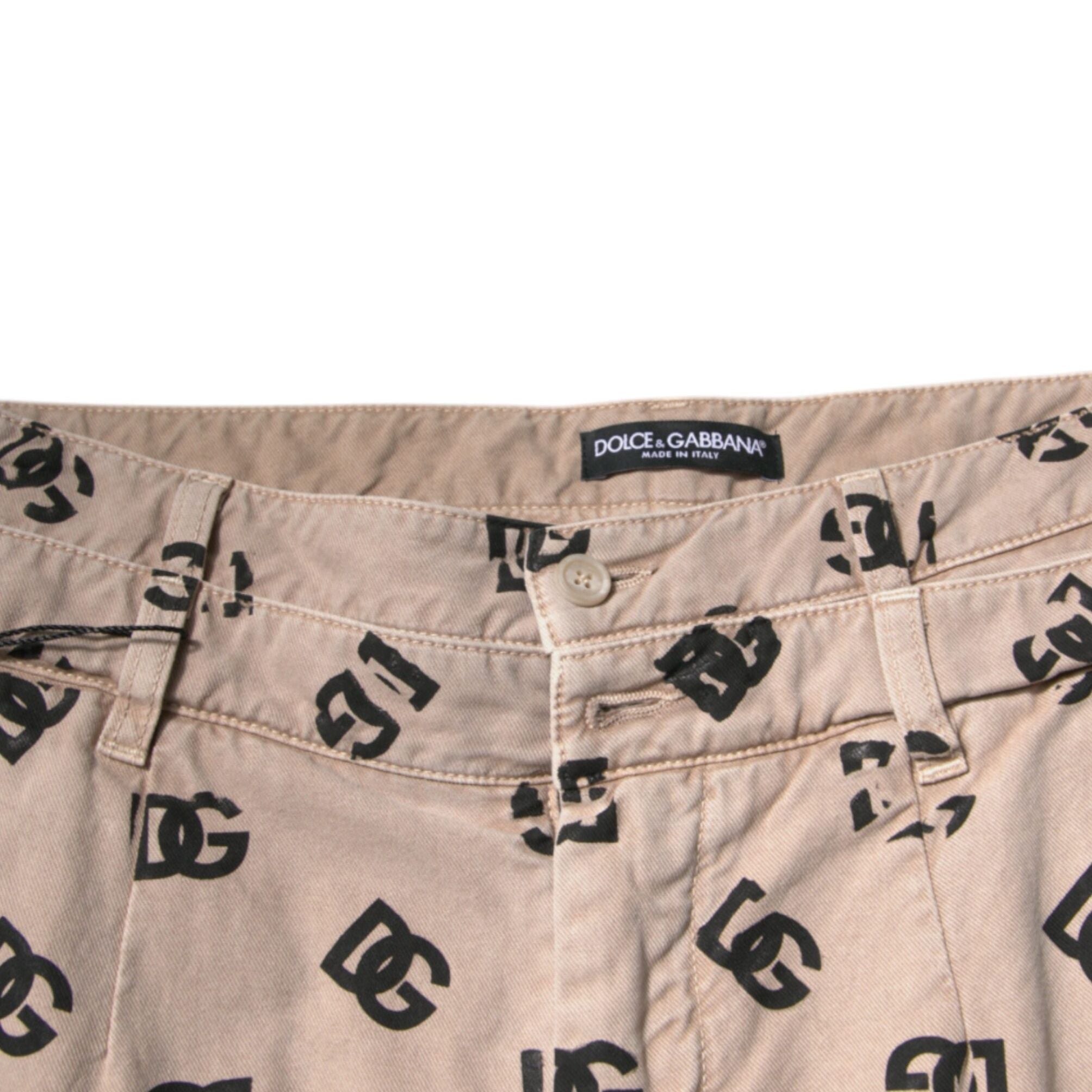 Dolce & Gabbana Beige Logo Cotton Skinny Denim Jeans