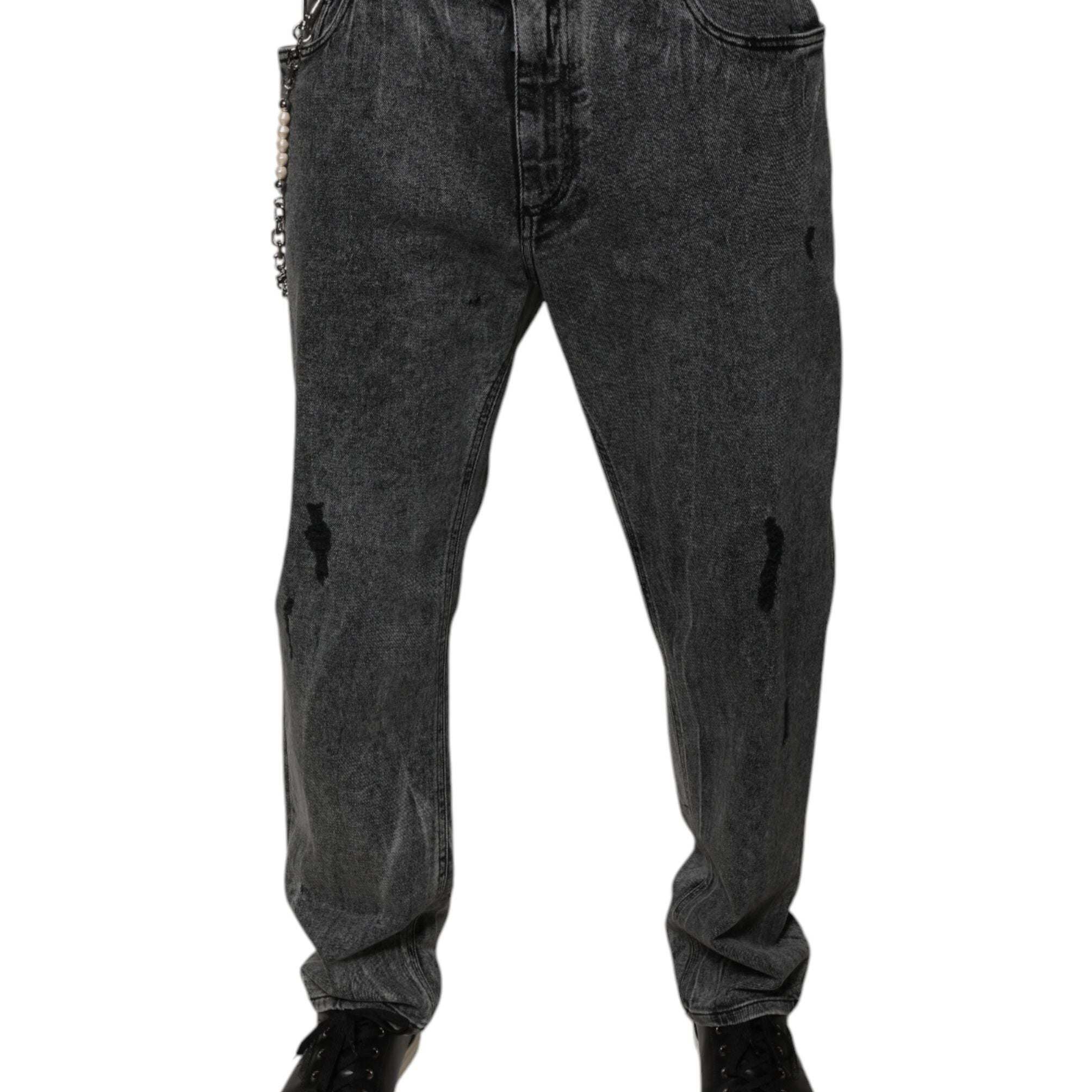 Dolce & Gabbana Dark Gray Cotton Skinny Denim Jeans