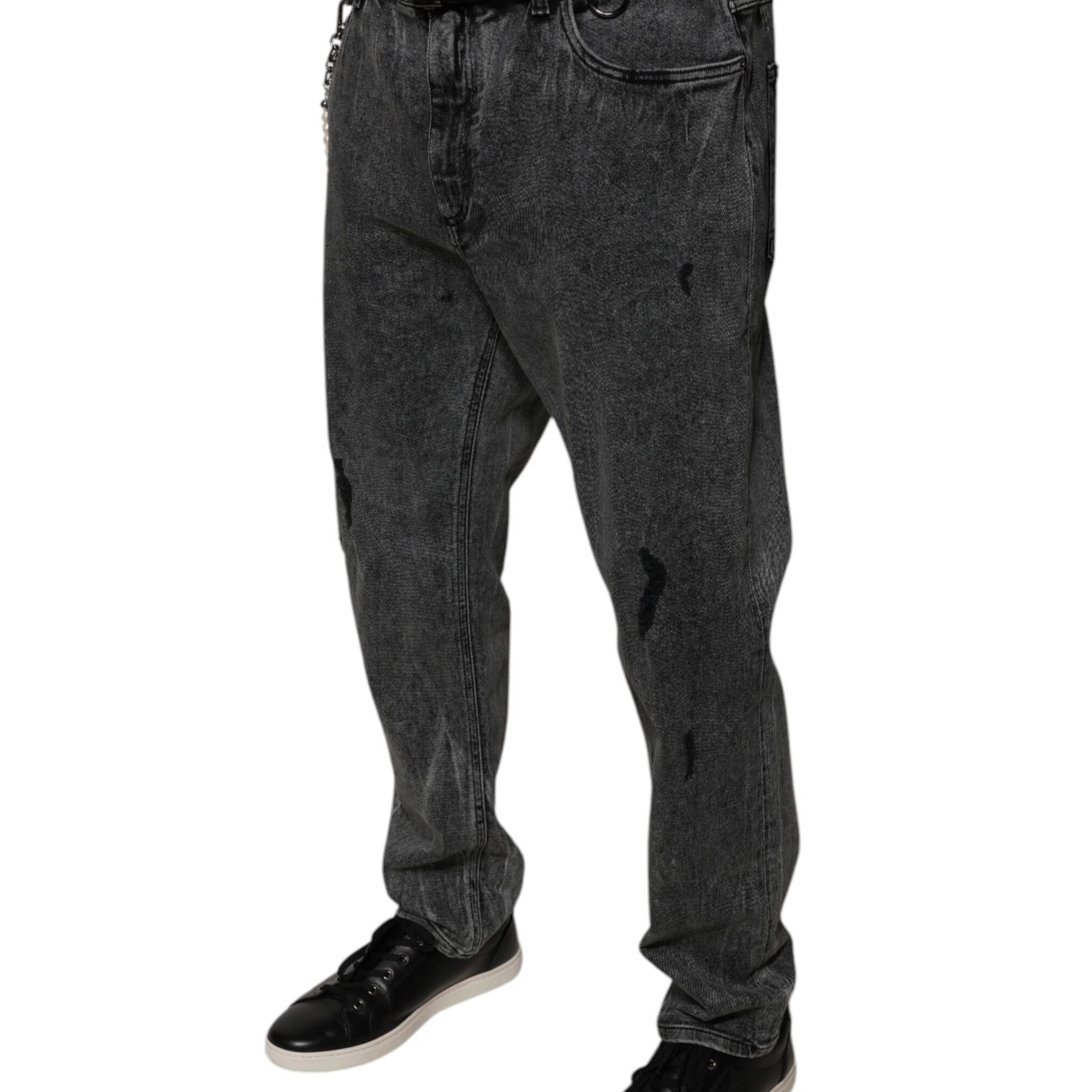 Dolce & Gabbana Dark Gray Cotton Skinny Denim Jeans