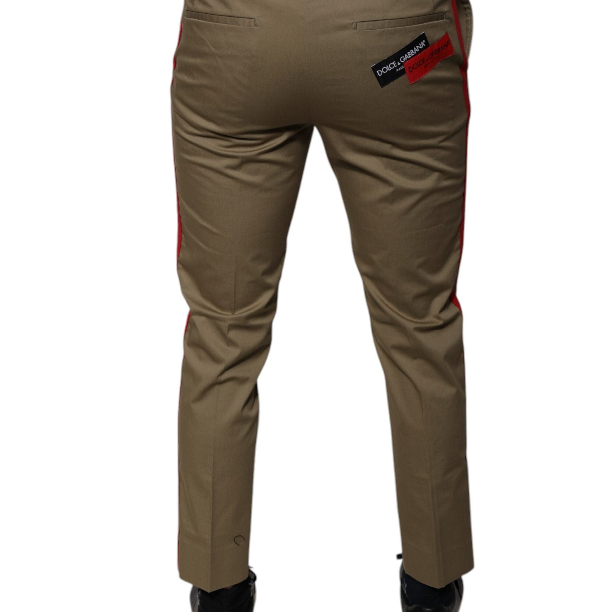 Dolce & Gabbana Brown Logo Men Casual Tapered Pants
