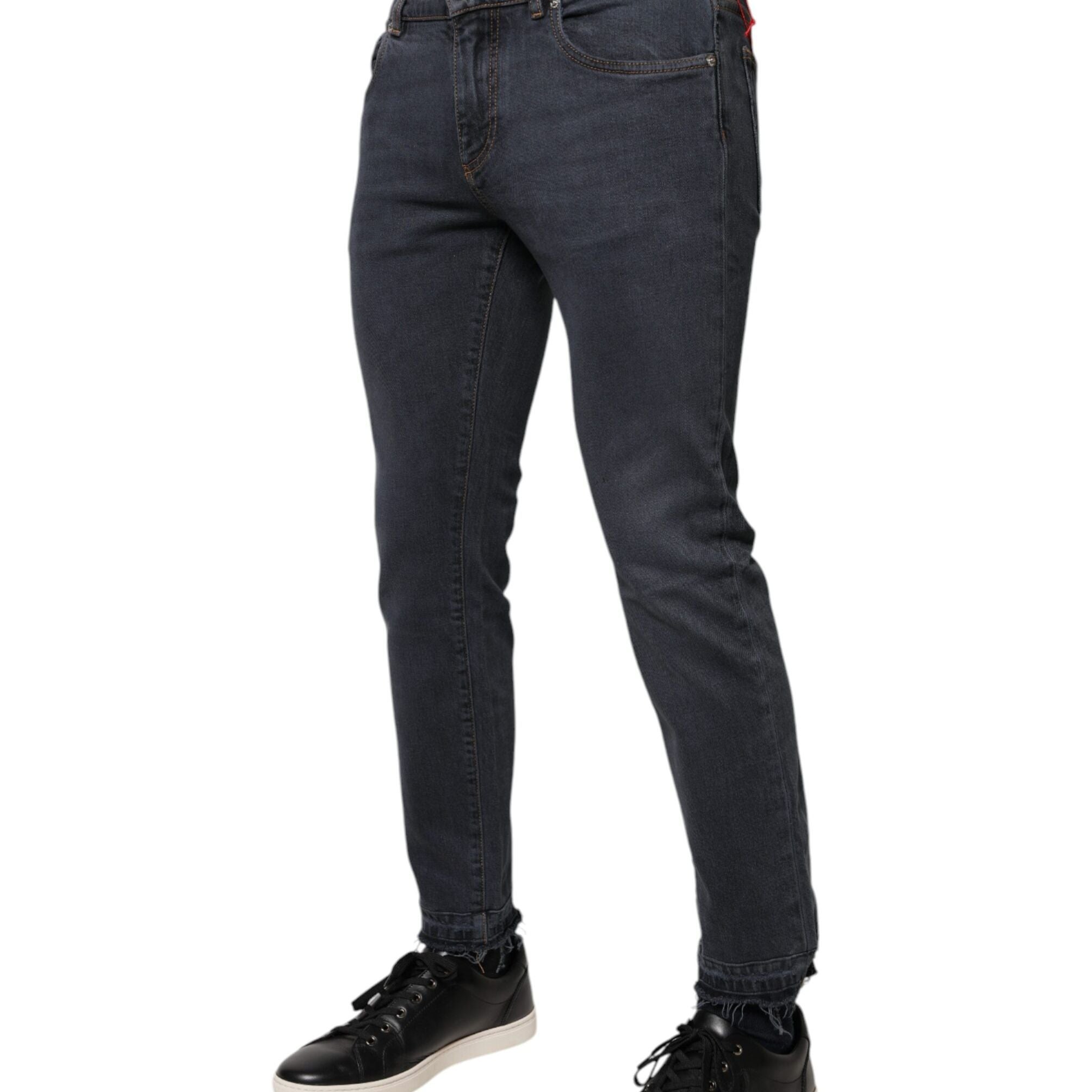 Dolce & Gabbana Dark Gray Cotton Skinny Denim Jeans