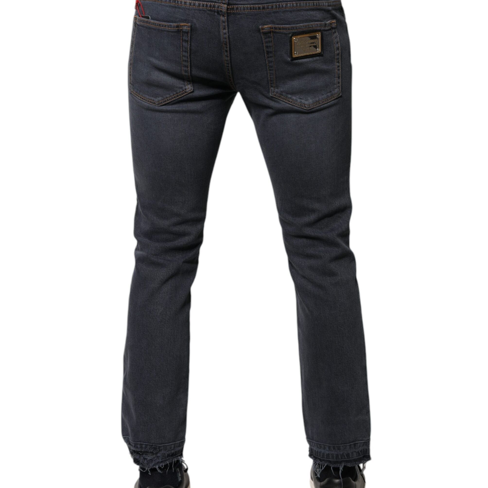 Dolce & Gabbana Dark Gray Cotton Skinny Denim Jeans