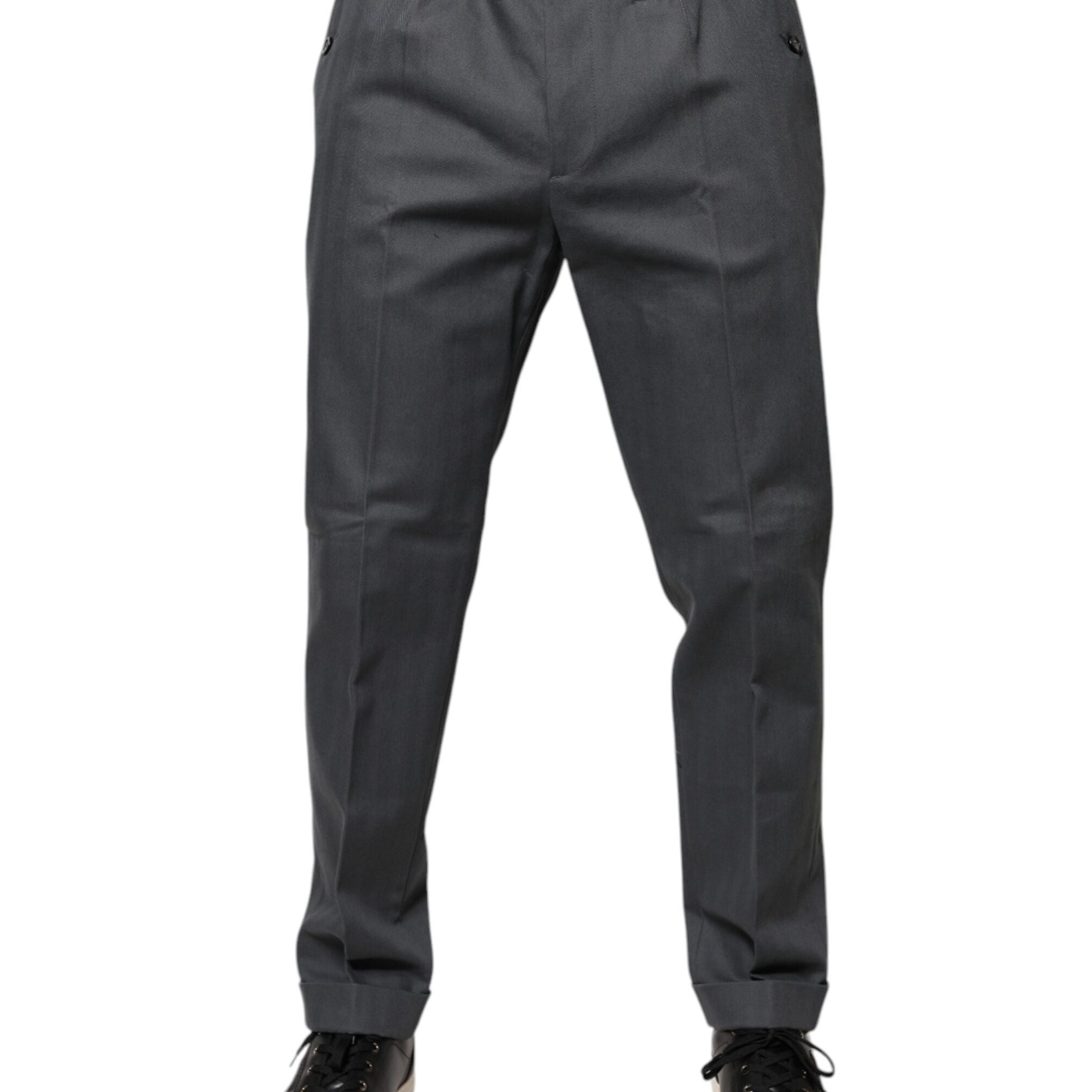 Dolce & Gabbana Gray Tapered Formal Dress Pants