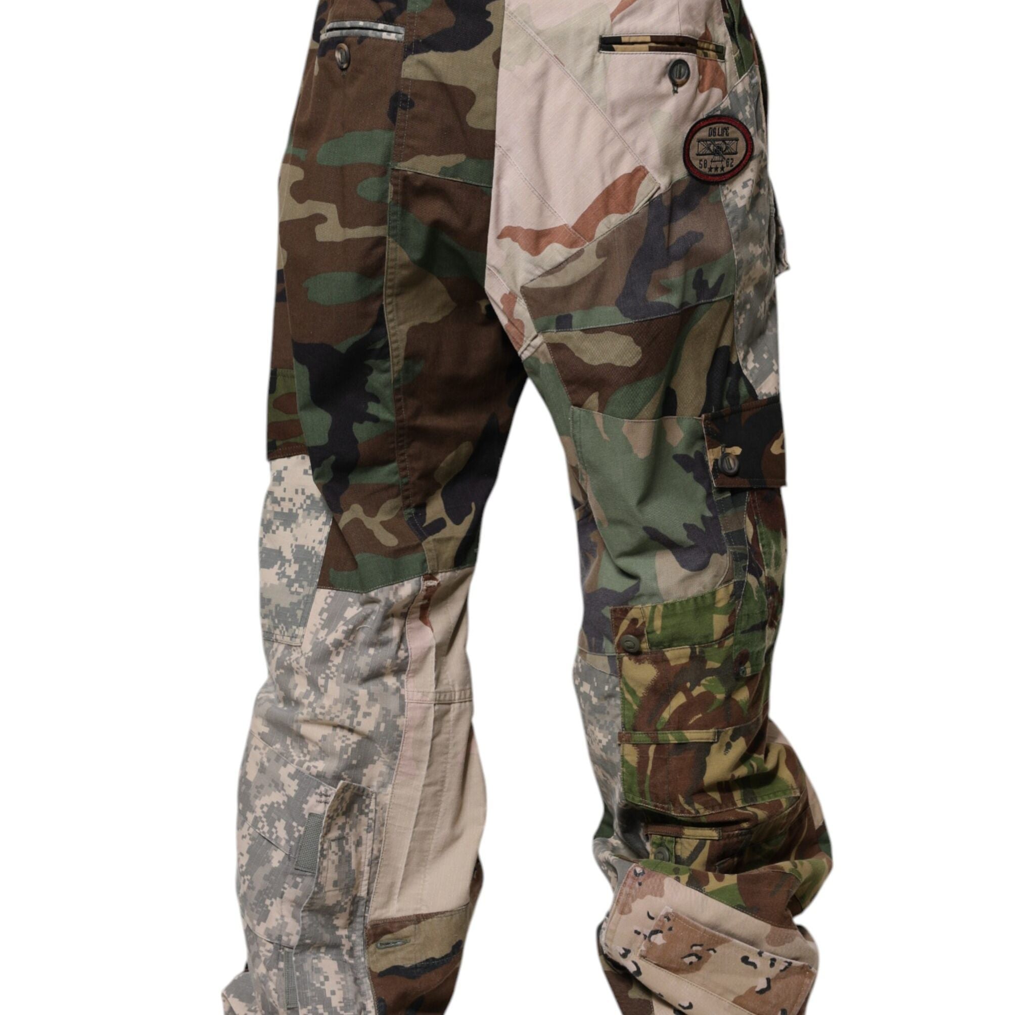Dolce & Gabbana Multicolor Patchwork Camouflage Cargo Pants