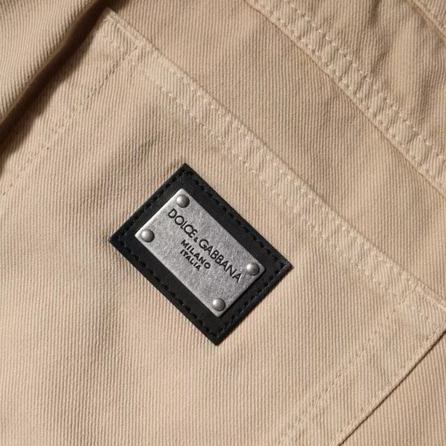 Dolce & Gabbana Beige Cotton Stretch Regular Men Denim Jeans