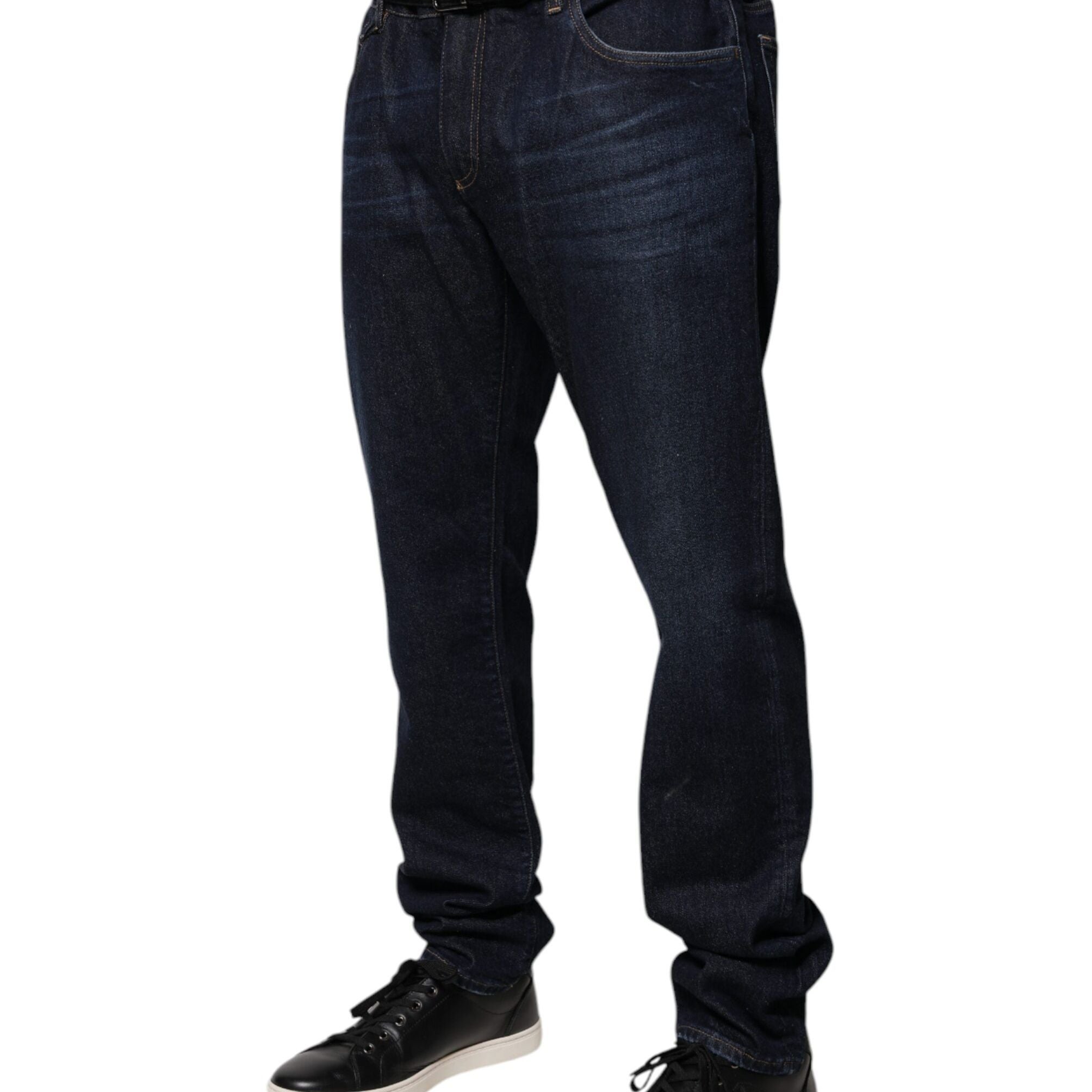 Dolce & Gabbana Dark Blue Cotton Skinny Denim Jeans