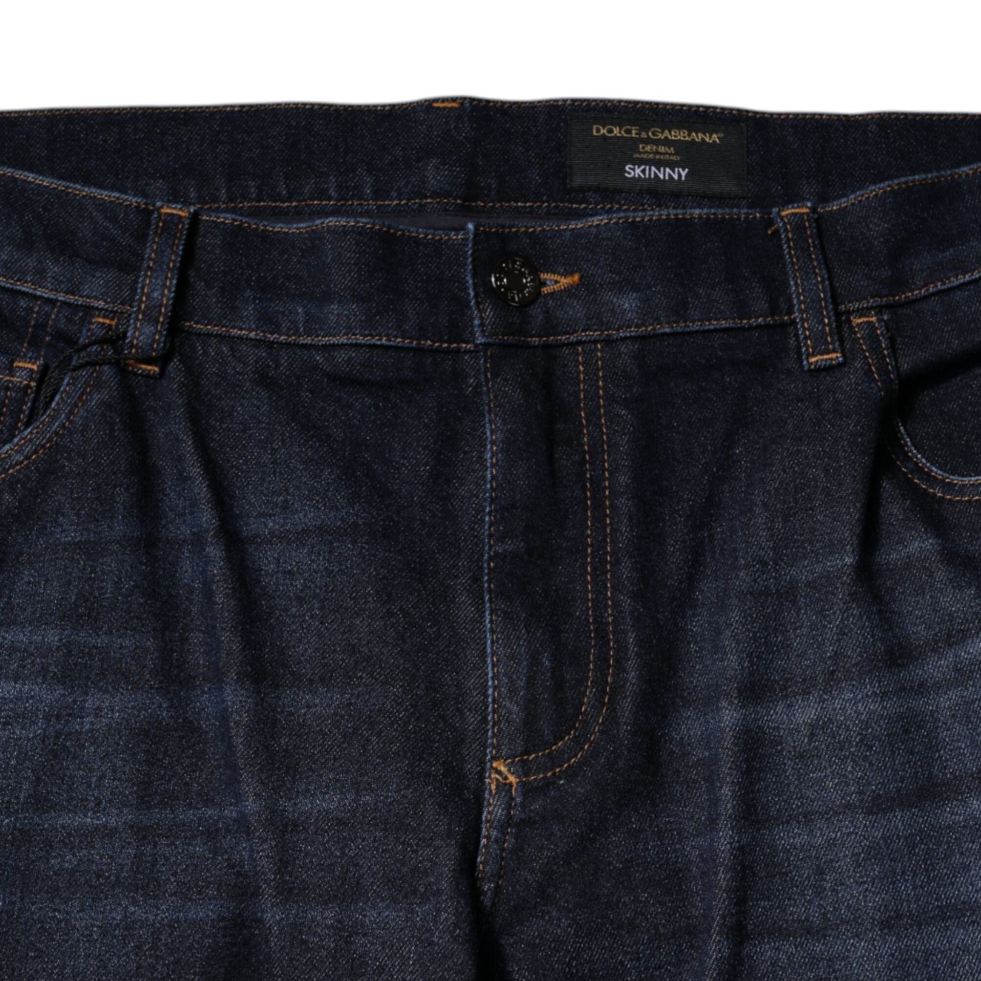 Dolce & Gabbana Dark Blue Cotton Skinny Denim Jeans