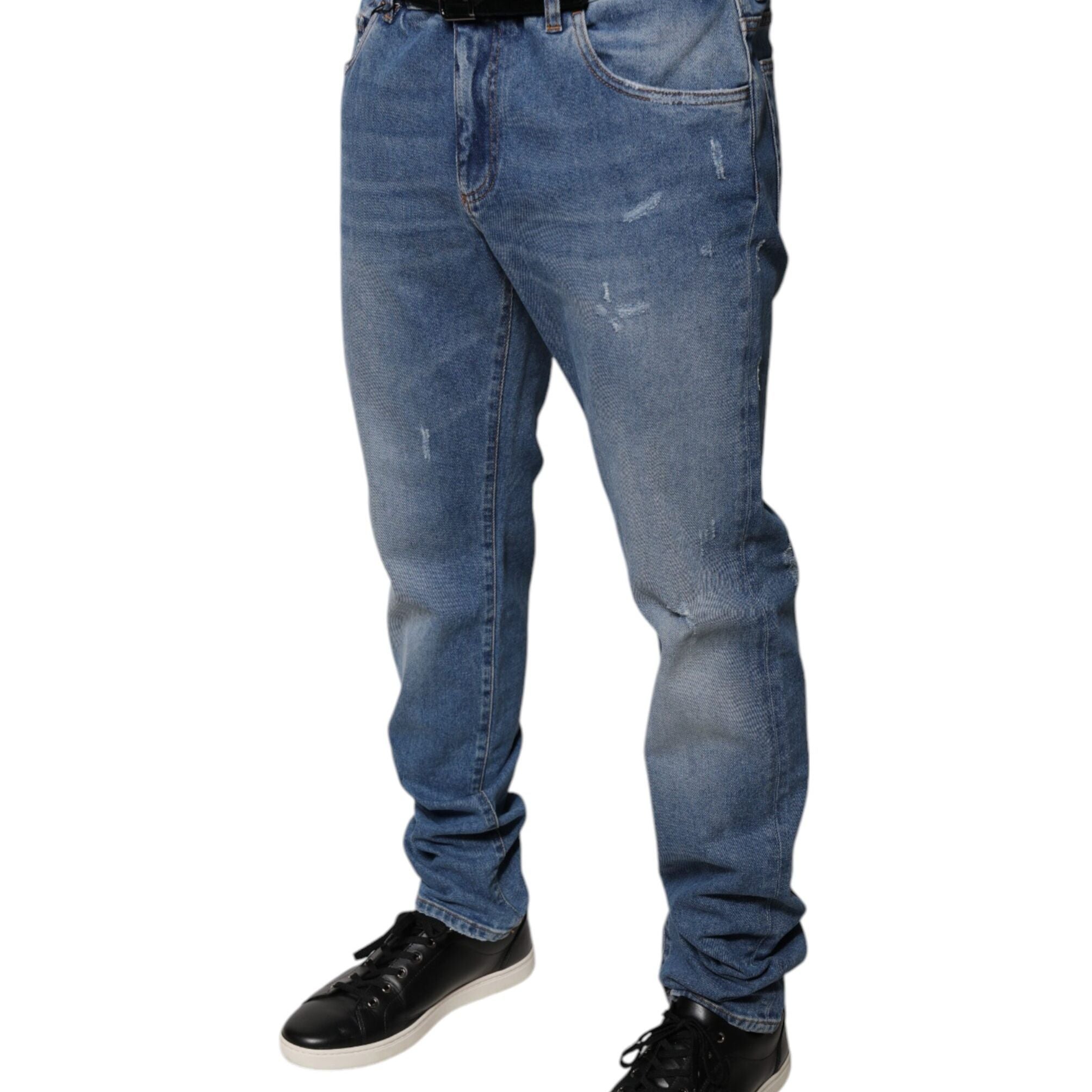 Dolce & Gabbana Light Blue Cotton Men Skinny Denim Jeans