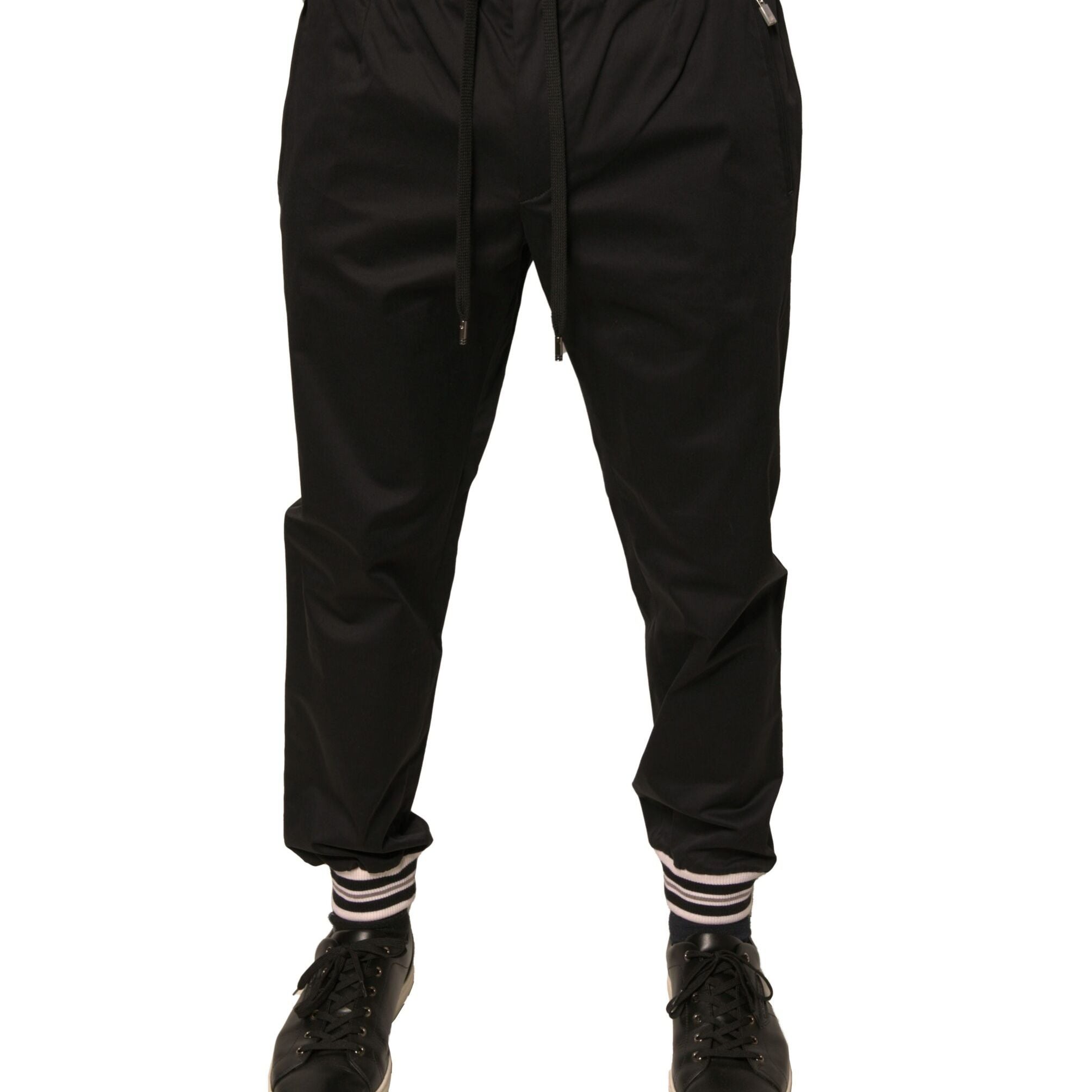 Dolce & Gabbana Black Cotton Stretch Jogger Sweatpants Pants