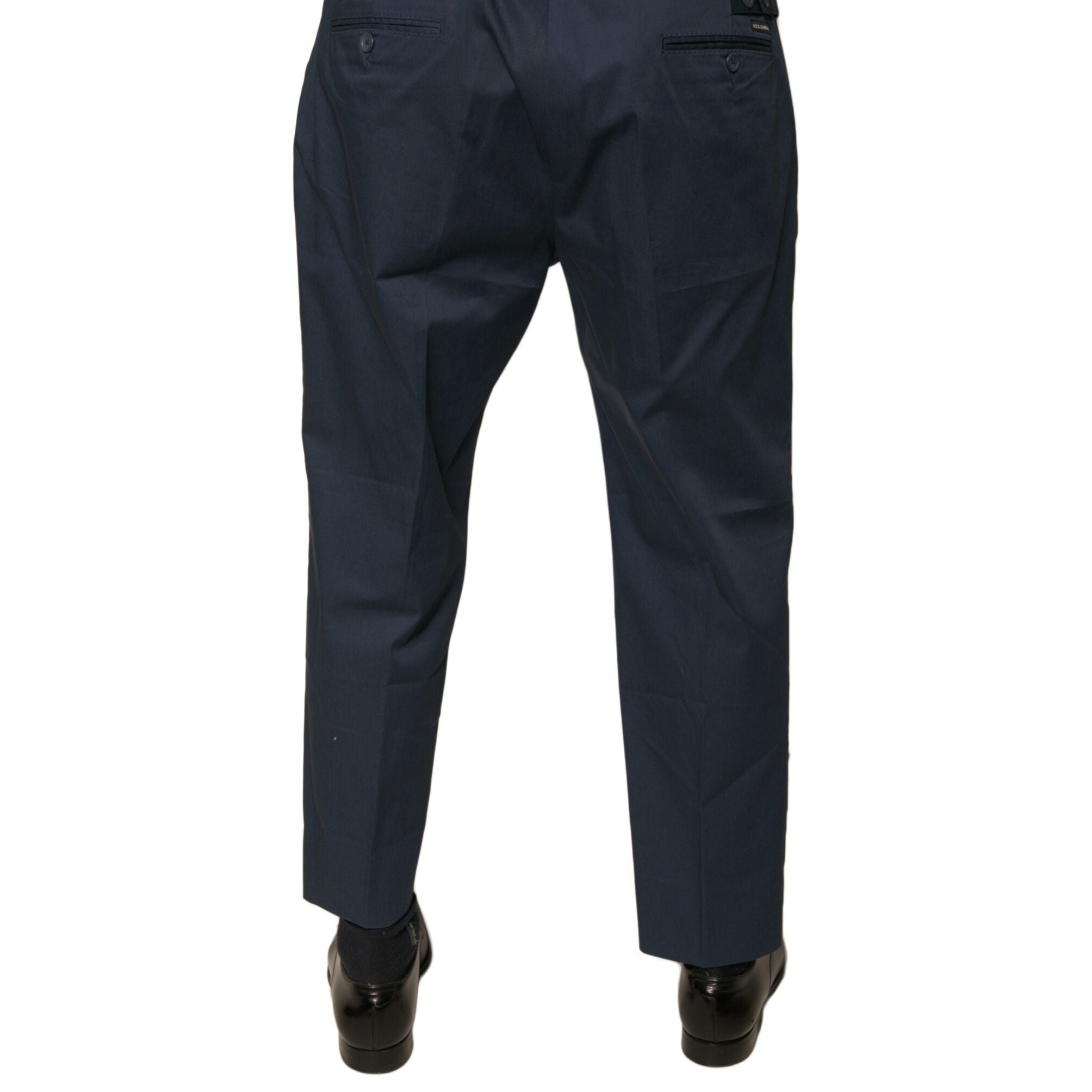 Dolce & Gabbana Blue Cotton Men Skinny Dress Pants
