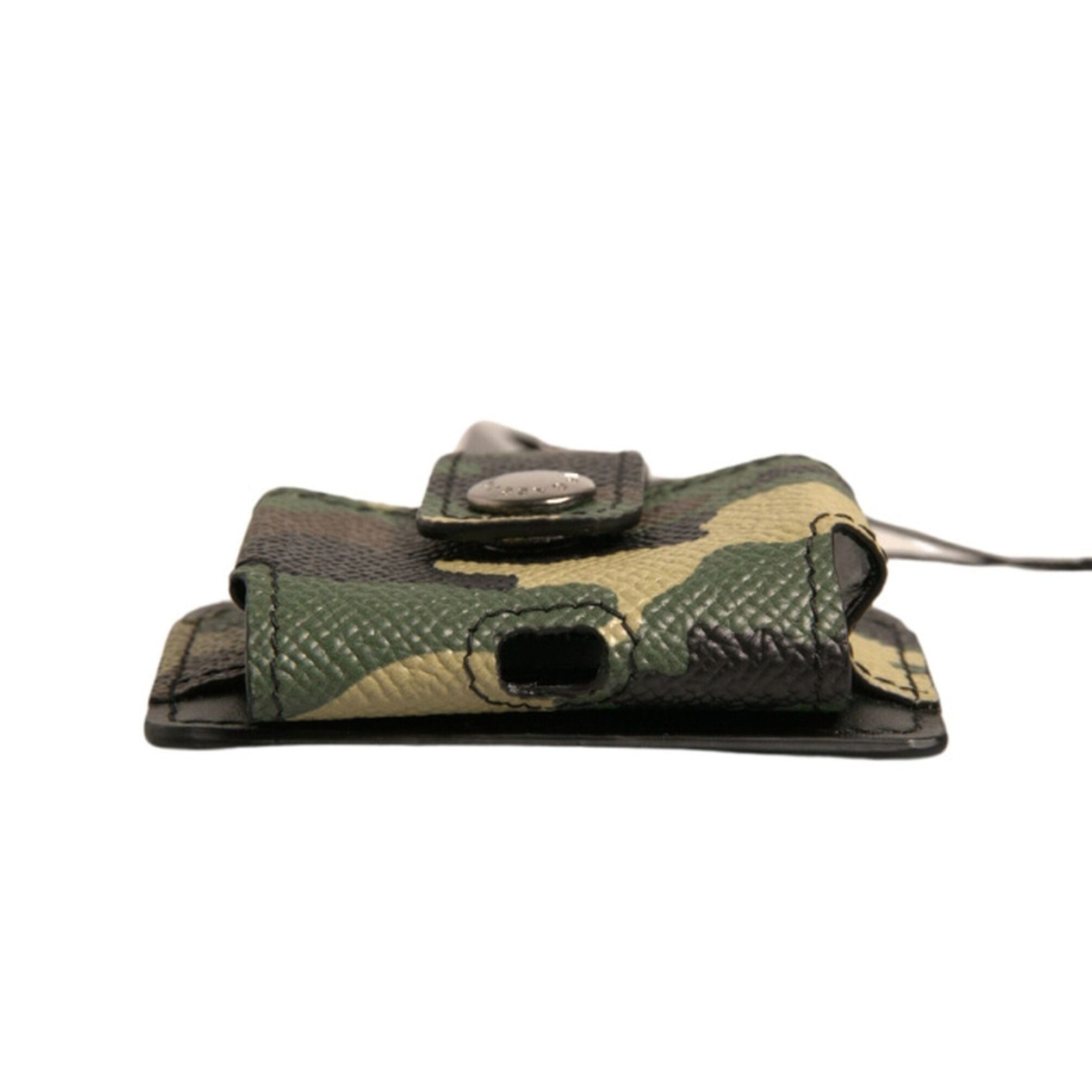 Dolce & Gabbana Multicolor Camouflage Leather Metal Airpods Case