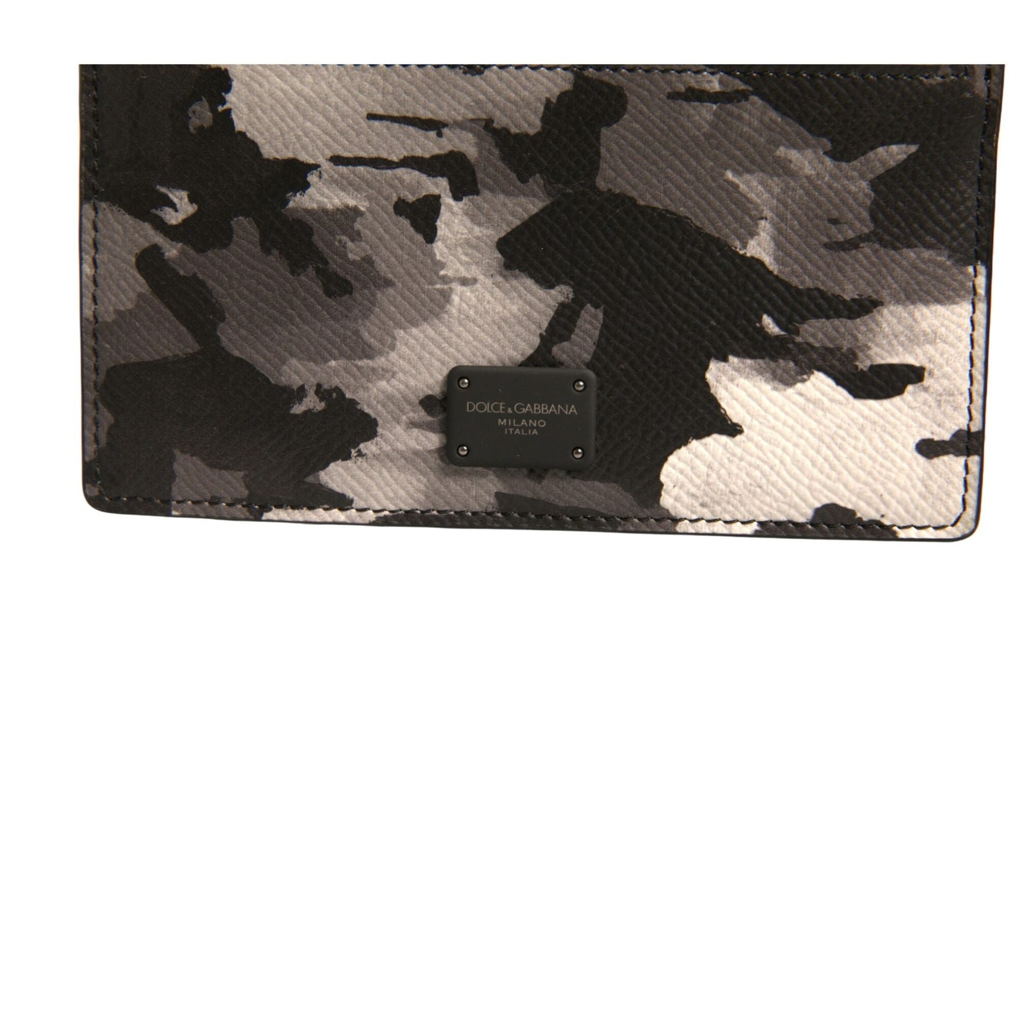 Dolce & Gabbana Multicolor Camouflage Logo Plaque Coin Purse Wallet