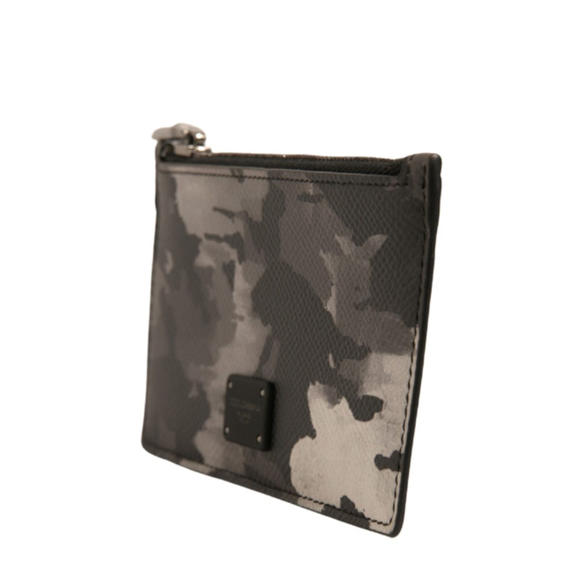 Dolce & Gabbana Multicolor Camouflage Logo Plaque Coin Purse Wallet