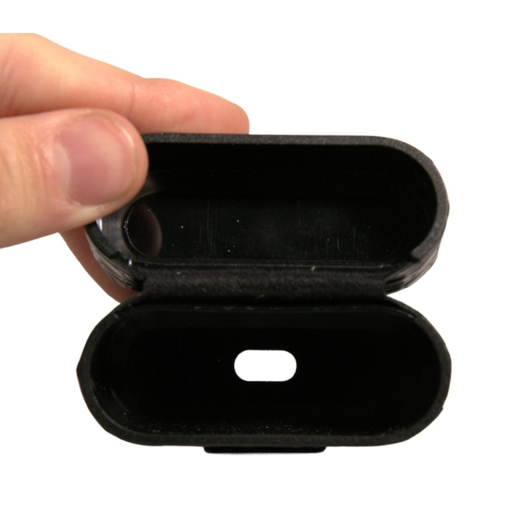 Dolce & Gabbana Black Leather Metal Logo Plaque Holder Airpods Case