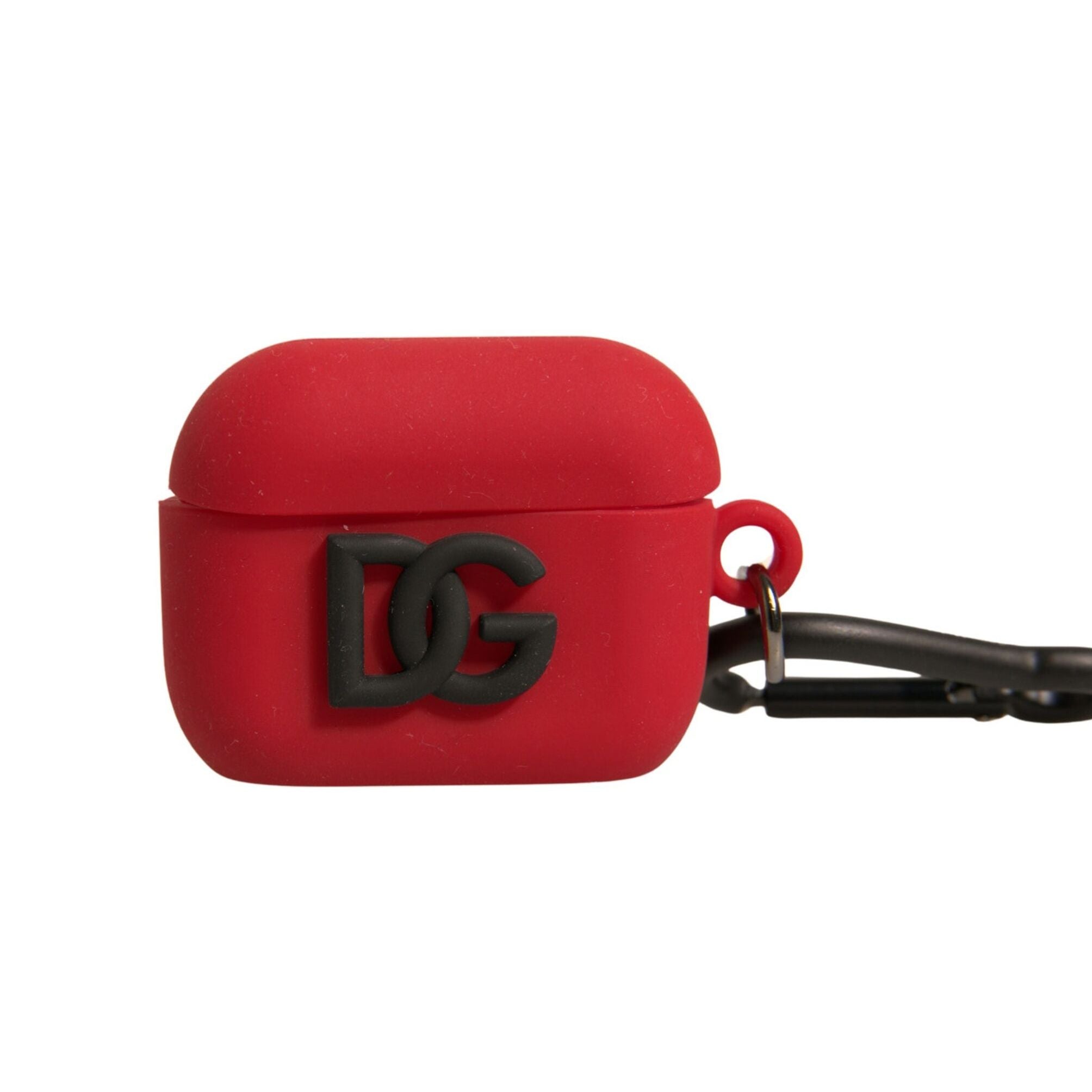 Dolce & Gabbana Red Silicone Rubber Logo Embossed Airpods Case
