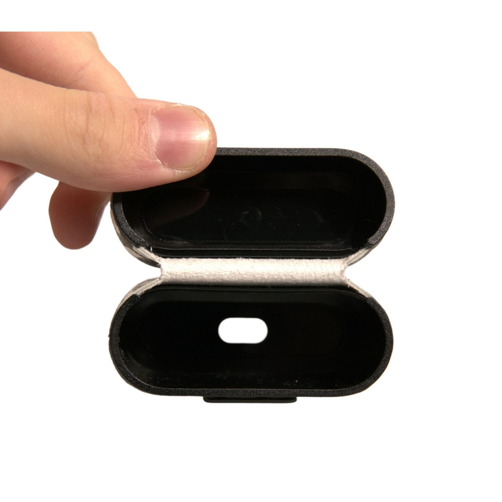 Dolce & Gabbana Black White Leather Scribble Embossed Logo Airpods Case
