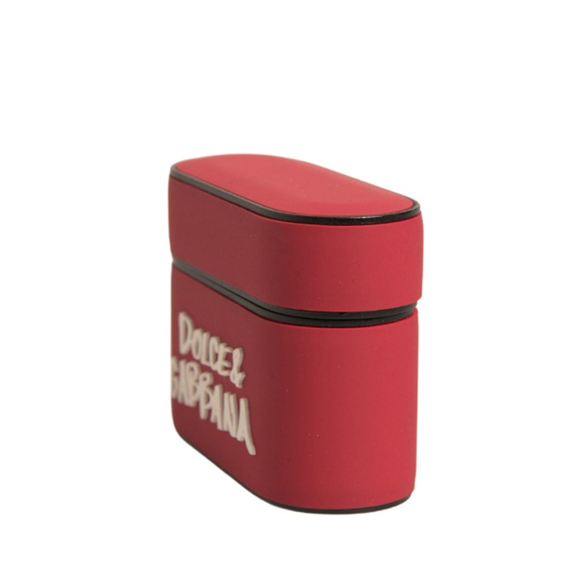 Dolce & Gabbana Red PVC Embossed Logo Plaque Holder Airpods Case
