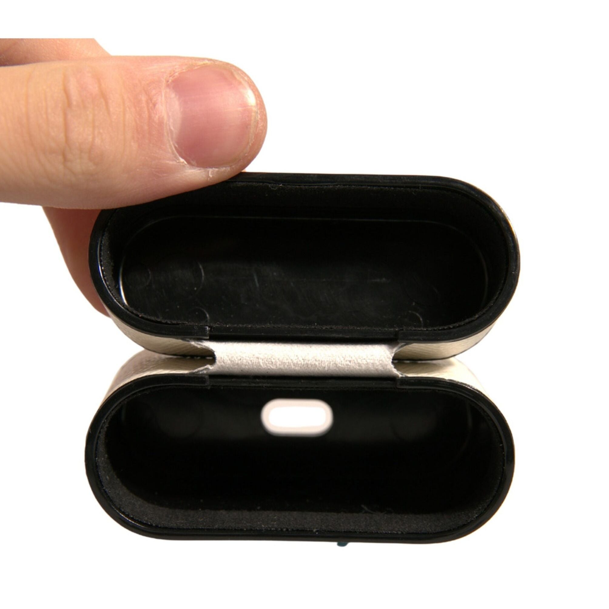 Dolce & Gabbana White Leather Metal Logo Plaque Holder Airpods Case