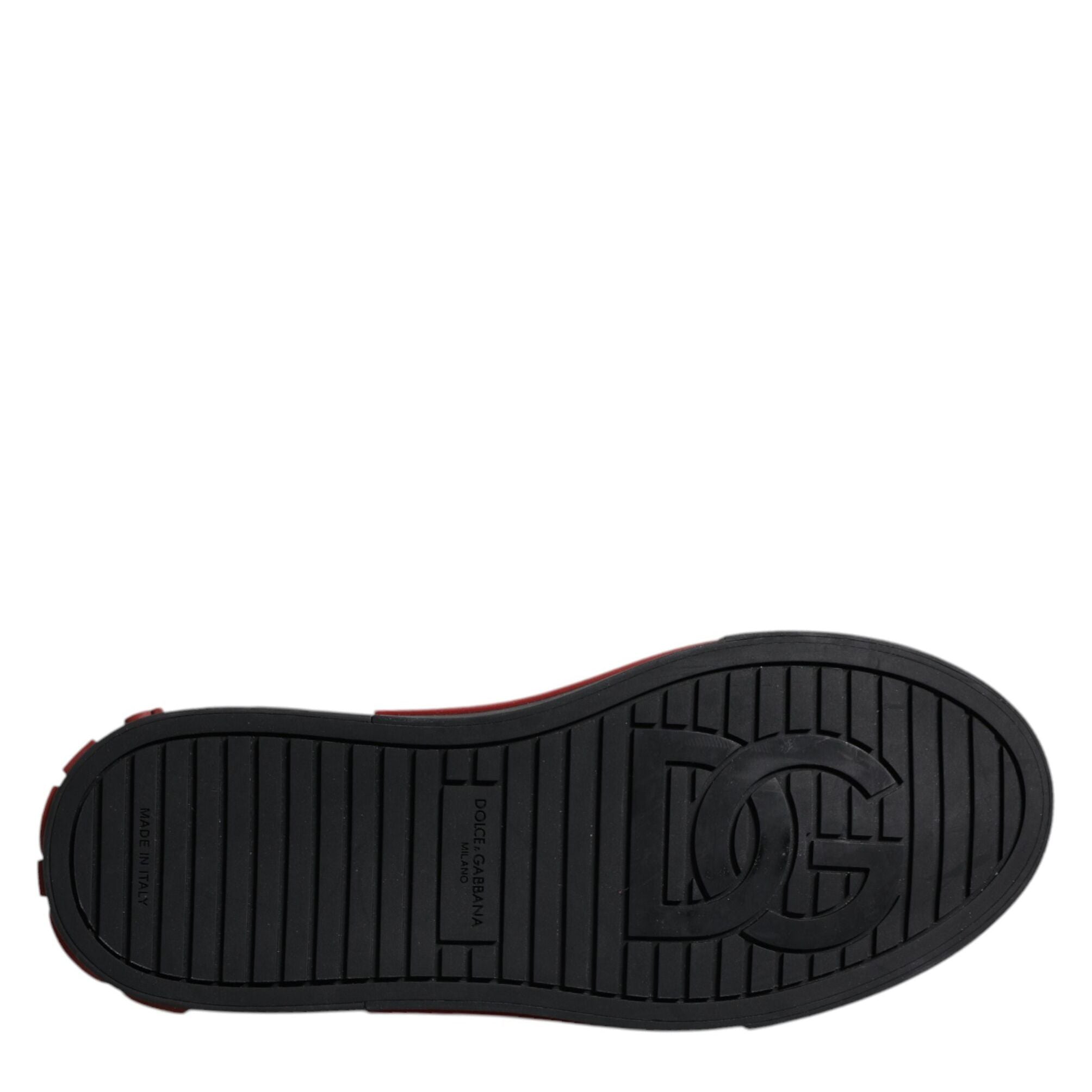 Dolce & Gabbana Red Black Leopard Cotton Men Low Top Sneakers Shoes