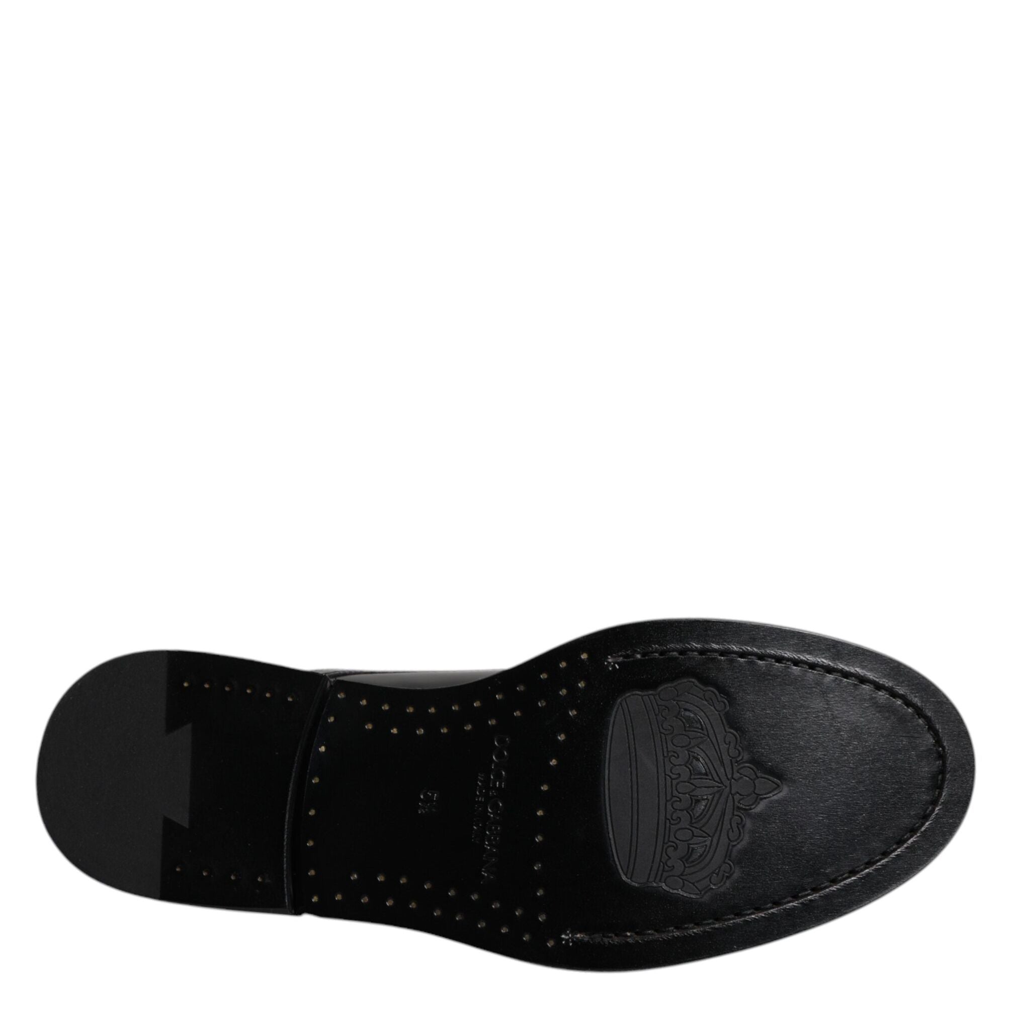 Dolce & Gabbana Black Patent Leather Derby Lace Up Formal Dress Shoes