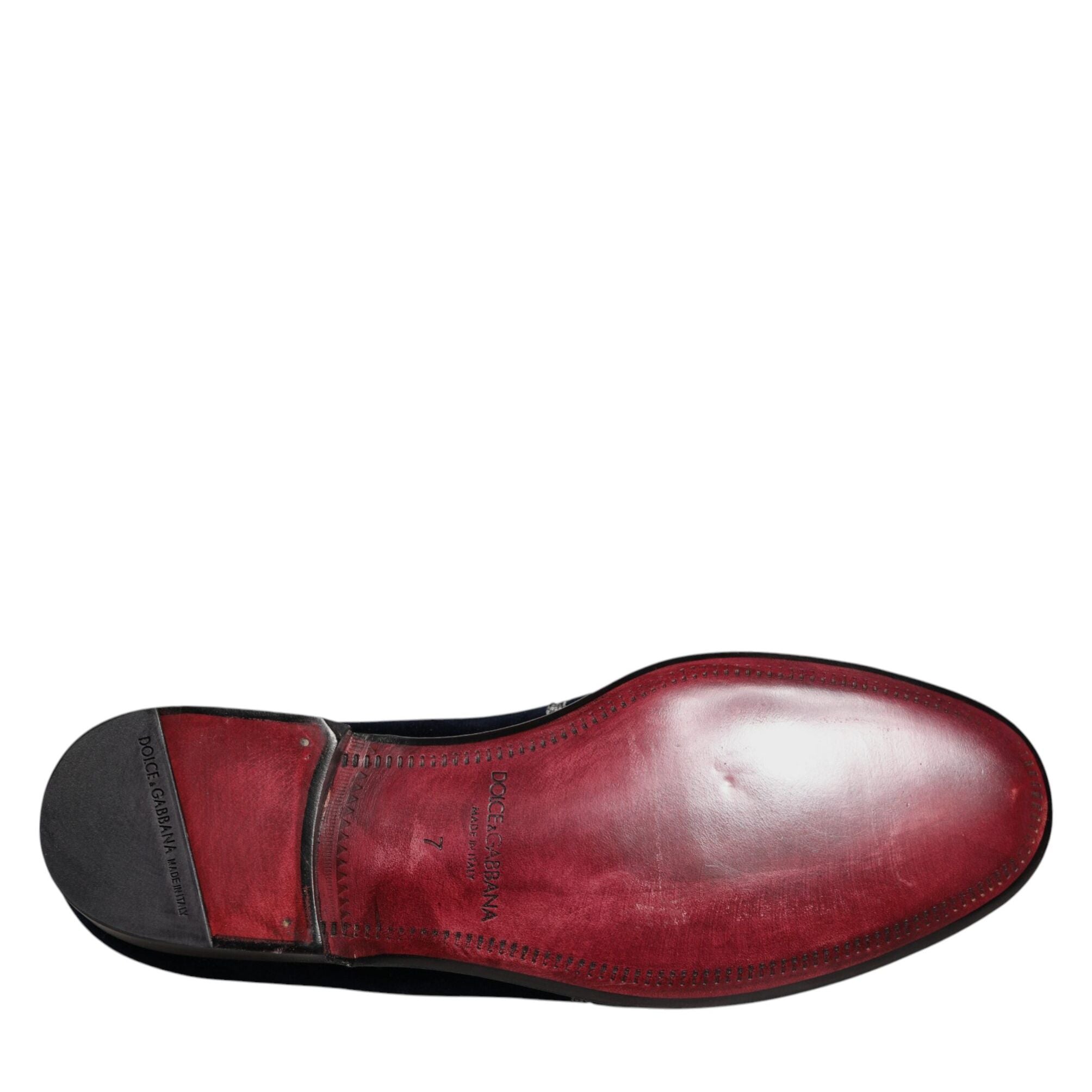 Dolce & Gabbana Black Velvet Floral Gun Loafers Dress Shoes