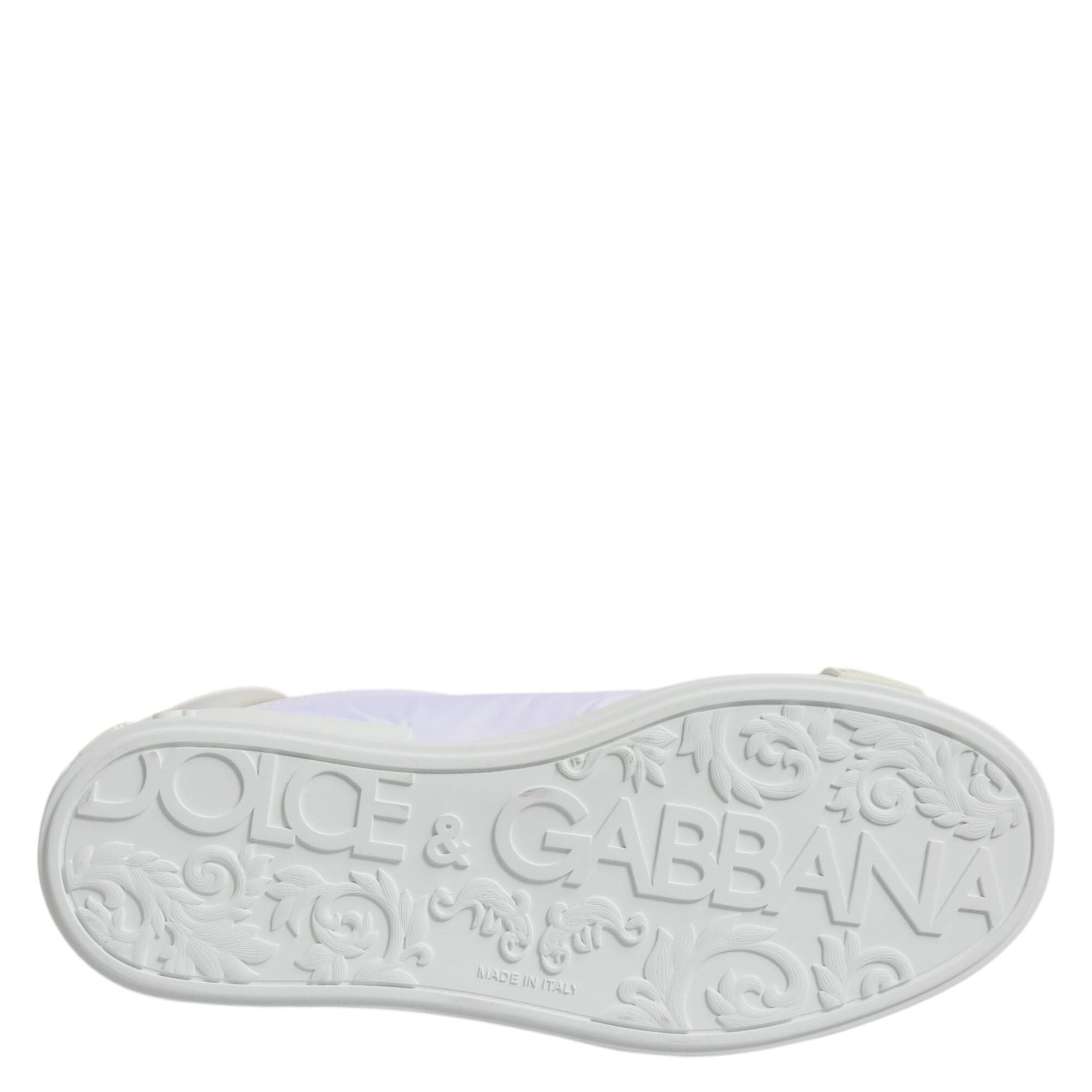 Dolce & Gabbana White Nylon Leather Low Top Sneakers Shoes