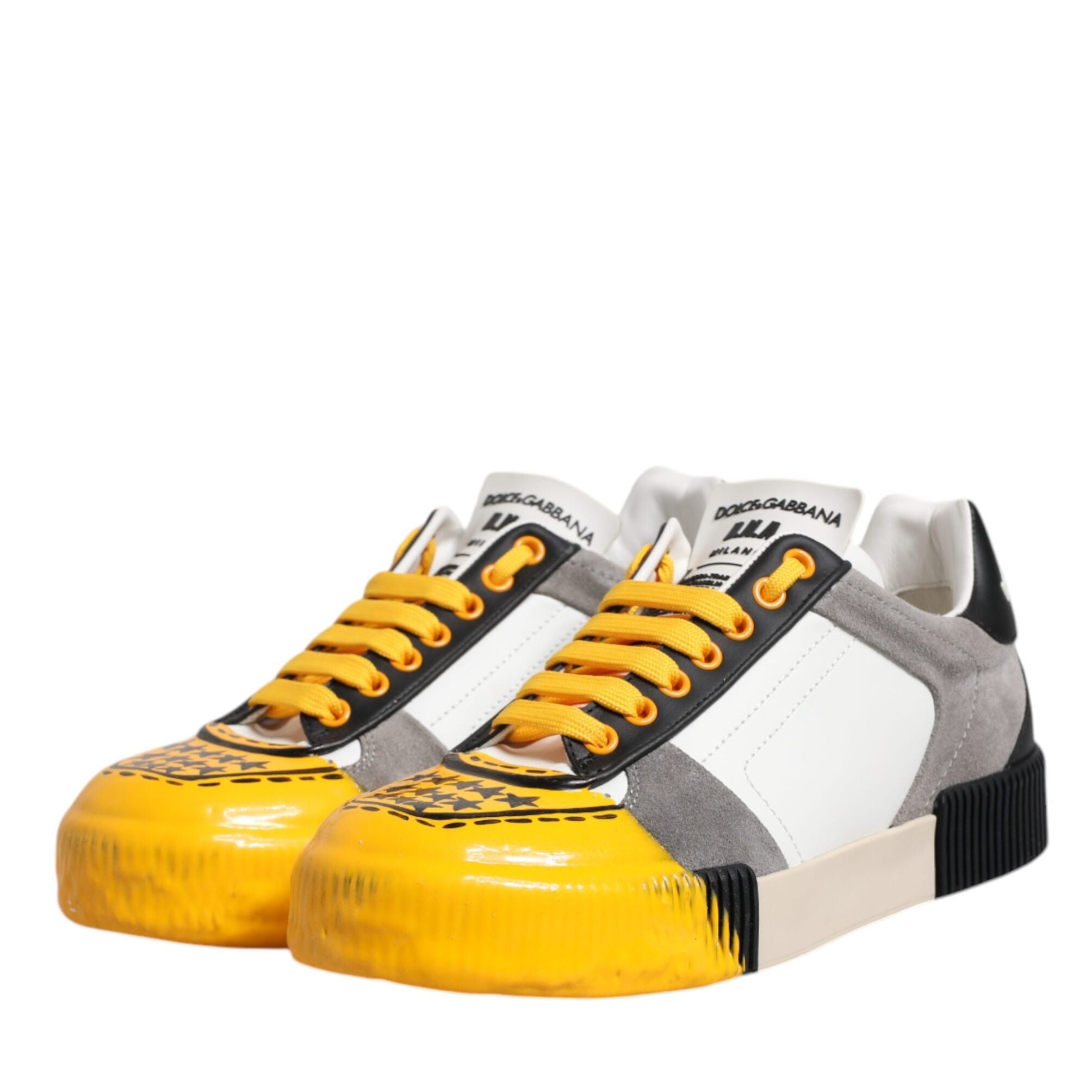 Dolce & Gabbana Multicolor Leather DNA Low Top Sneakers Shoes