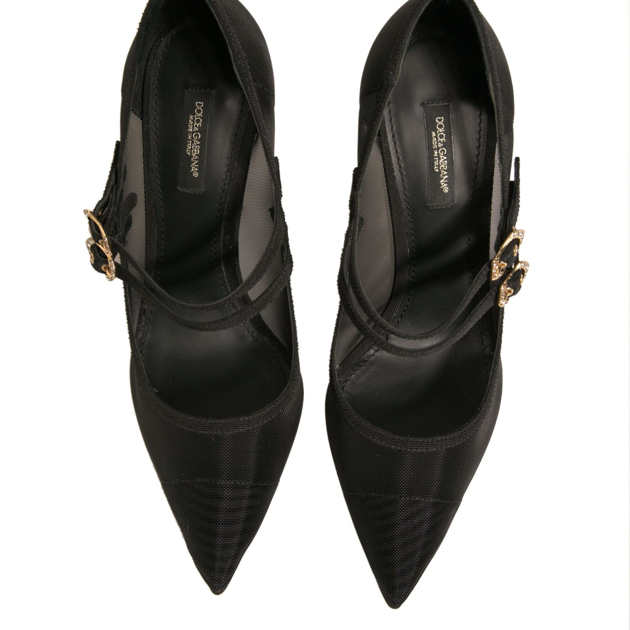 Dolce & Gabbana Black Mesh Mary Jane High Heels Pumps Shoes