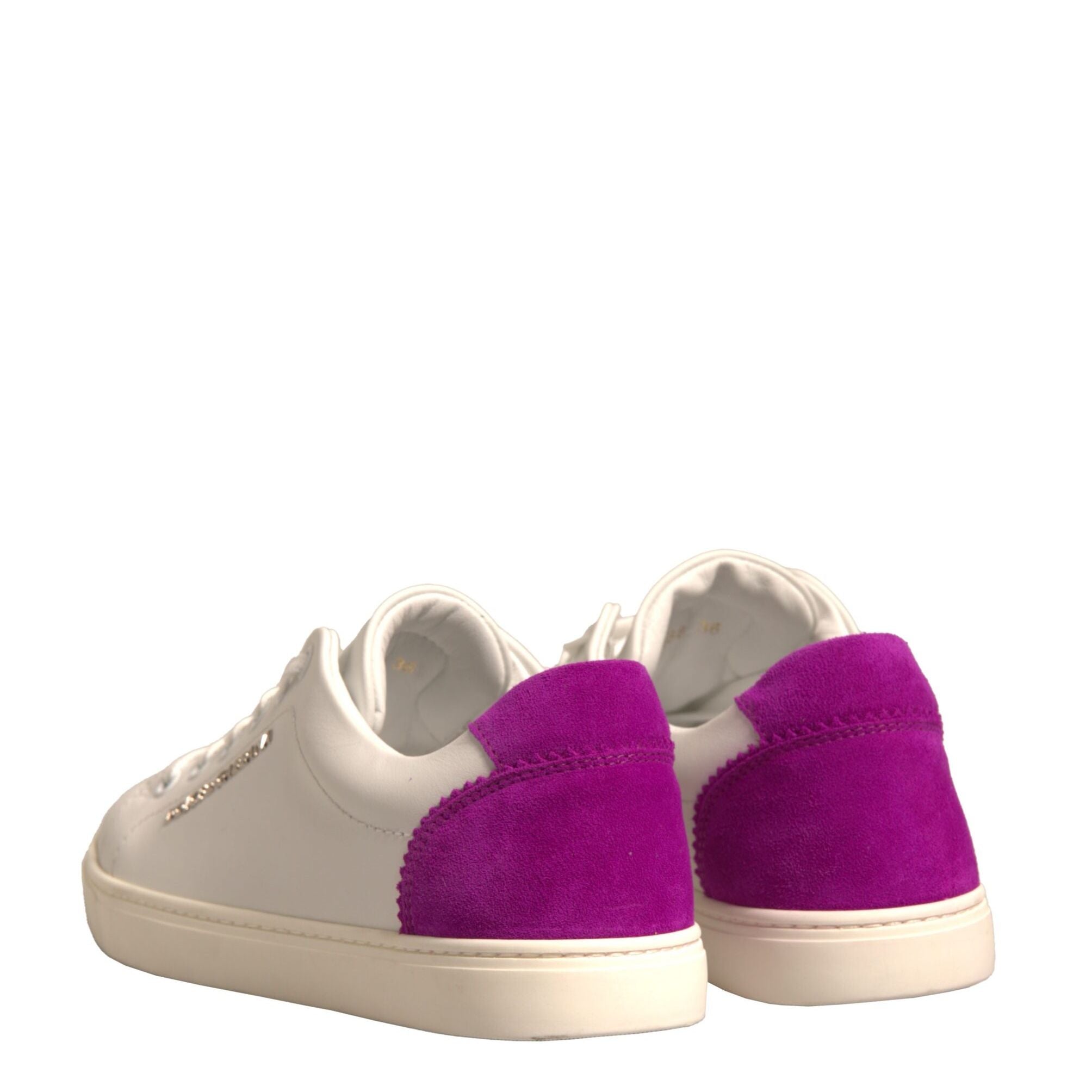 Dolce & Gabbana White Suede Leather Low Top Sneakers Shoes