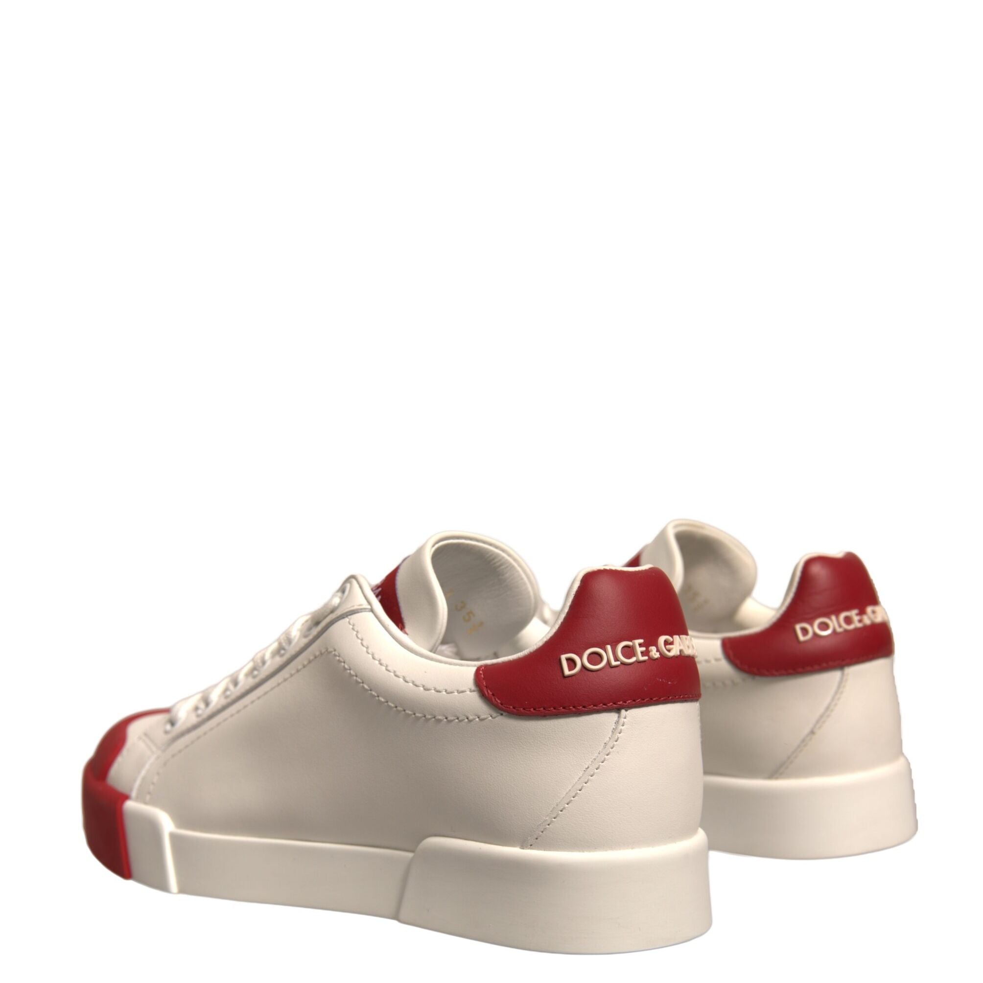 Dolce & Gabbana Shoes White Leather Logo Portofino Sneakers