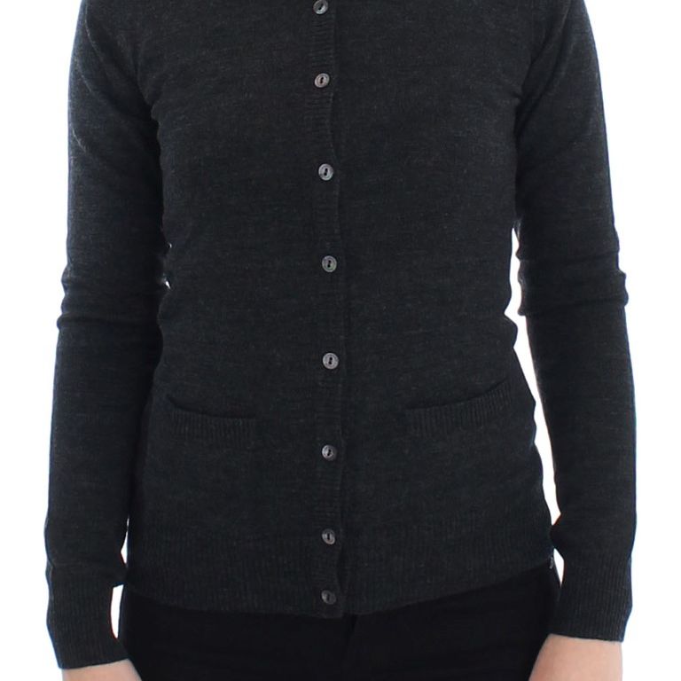Dolce & Gabbana Gray Wool Button Cardigan Sweater