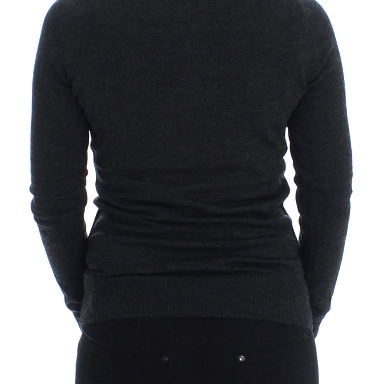 Dolce & Gabbana Gray Wool Button Cardigan Sweater