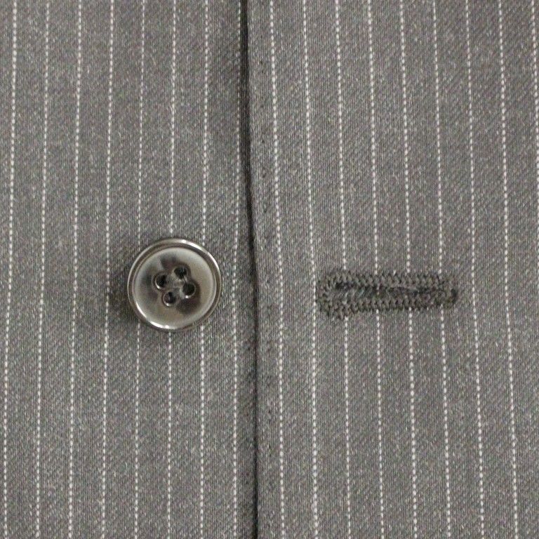 Dolce & Gabbana Gray Striped Wool Single Breasted Vest