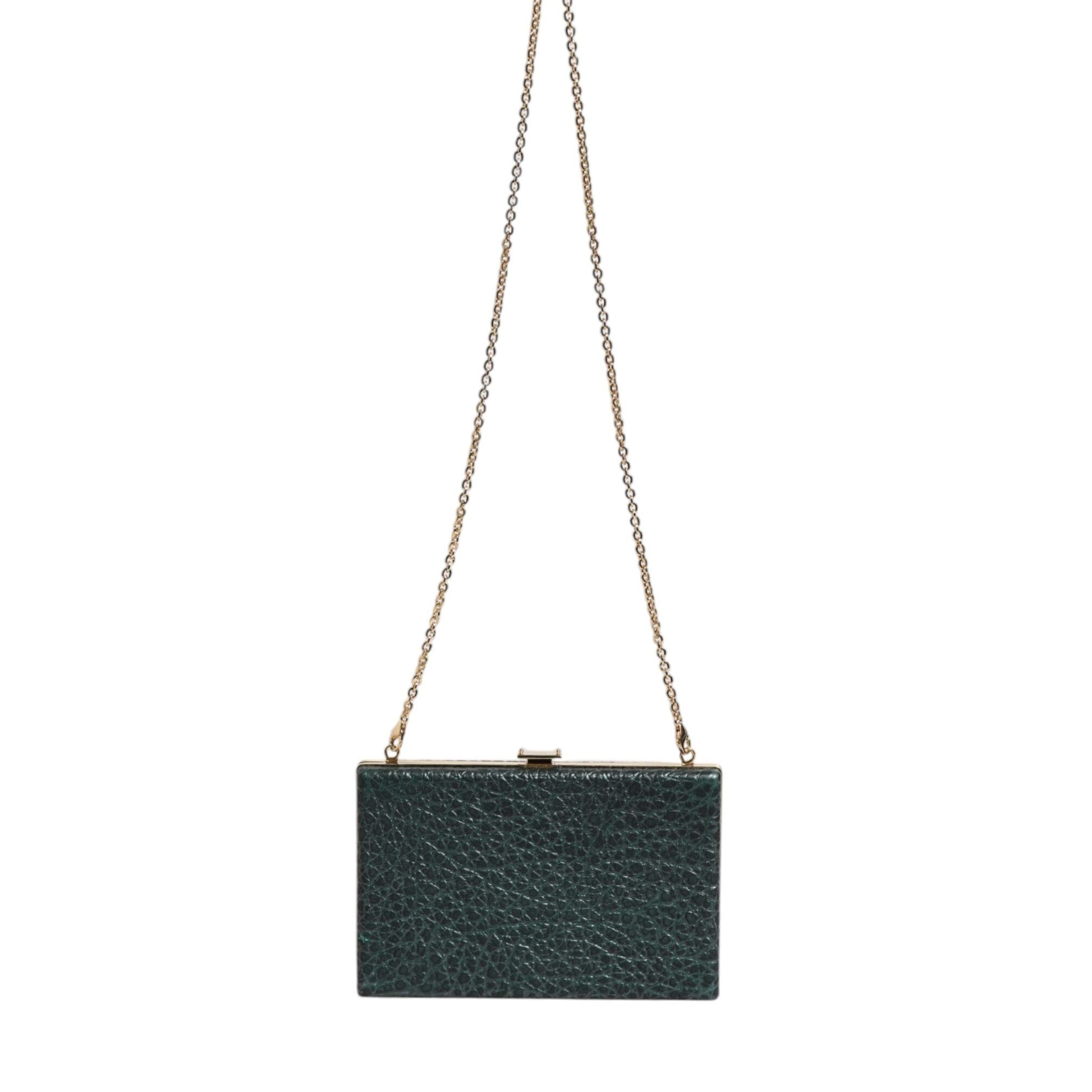 Dolce & Gabbana Black Leather Clutch Evening Crossbody Bag