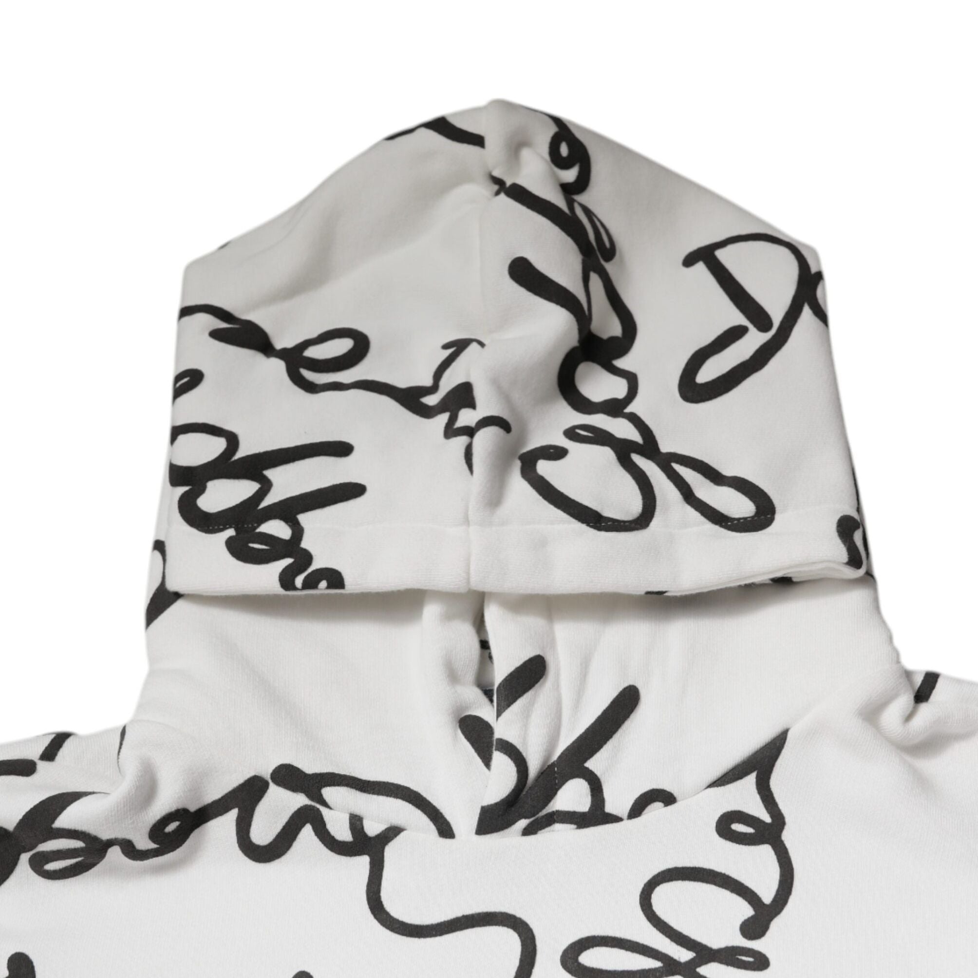 Dolce & Gabbana White Logo Cotton Hooded Sweatshirt Sweater