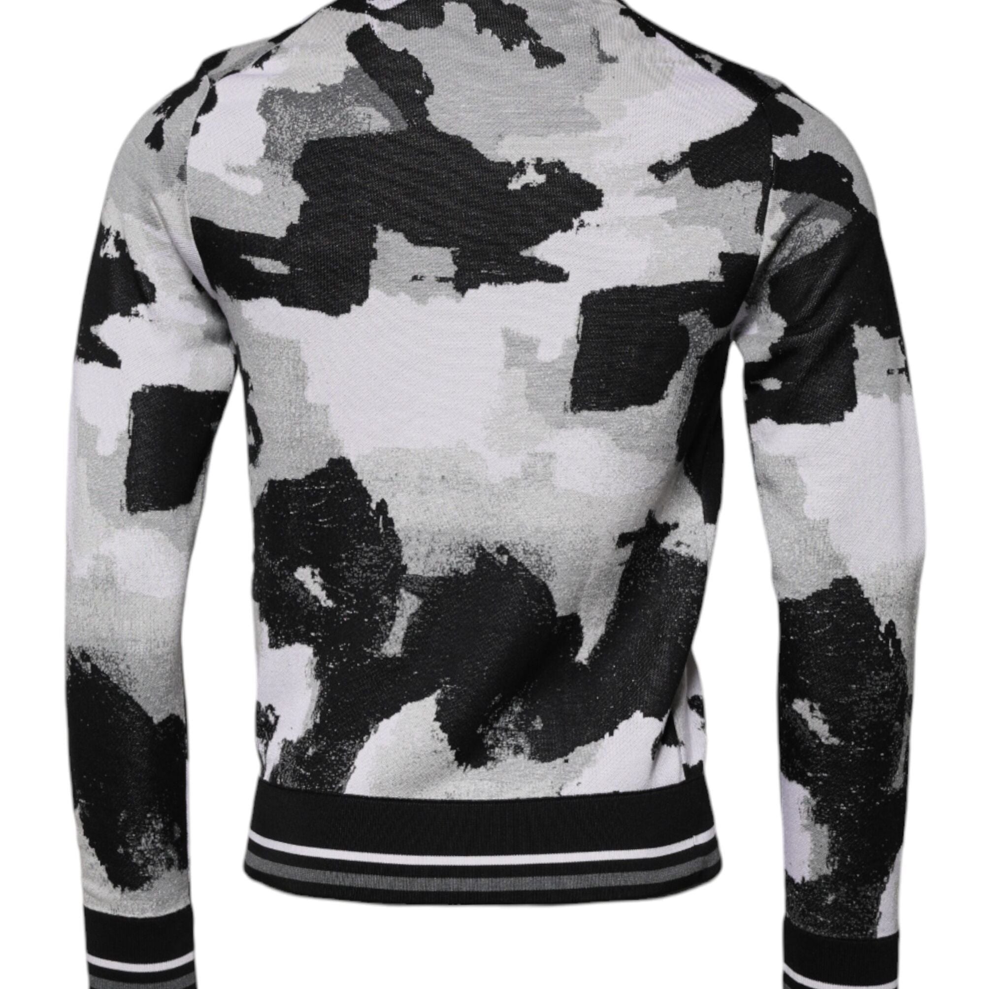 Dolce & Gabbana Multicolor Camouflage Crew Neck Men Pullover Sweater