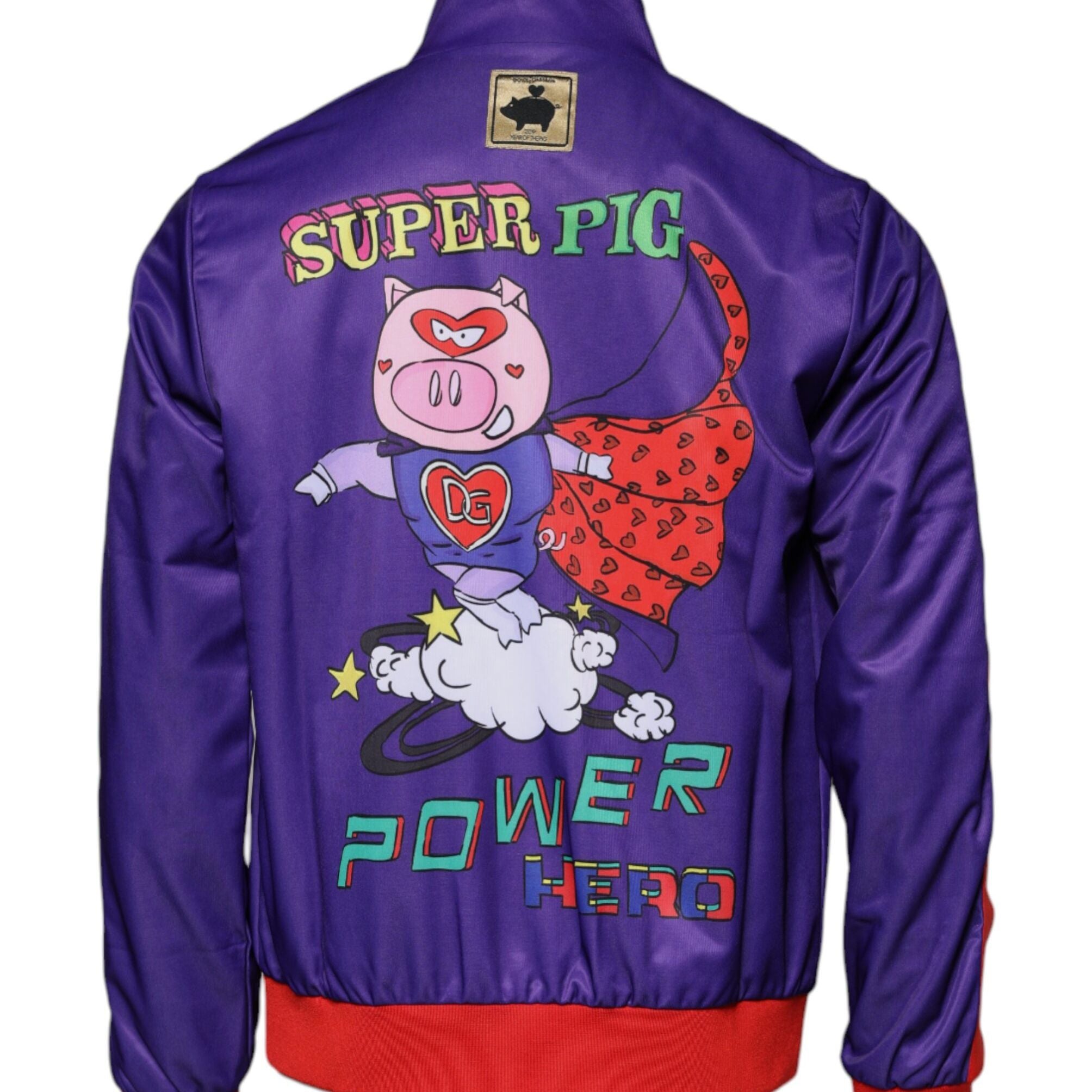 Dolce & Gabbana Purple Year Of The Pig Full Zip Bomber Sweater